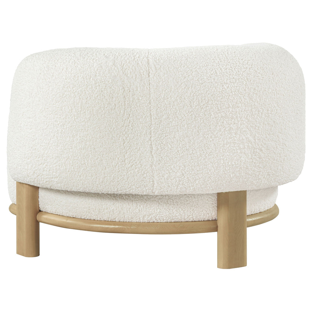 Lawler Bouclé Barrel Accent Chair — Ivory & Natural