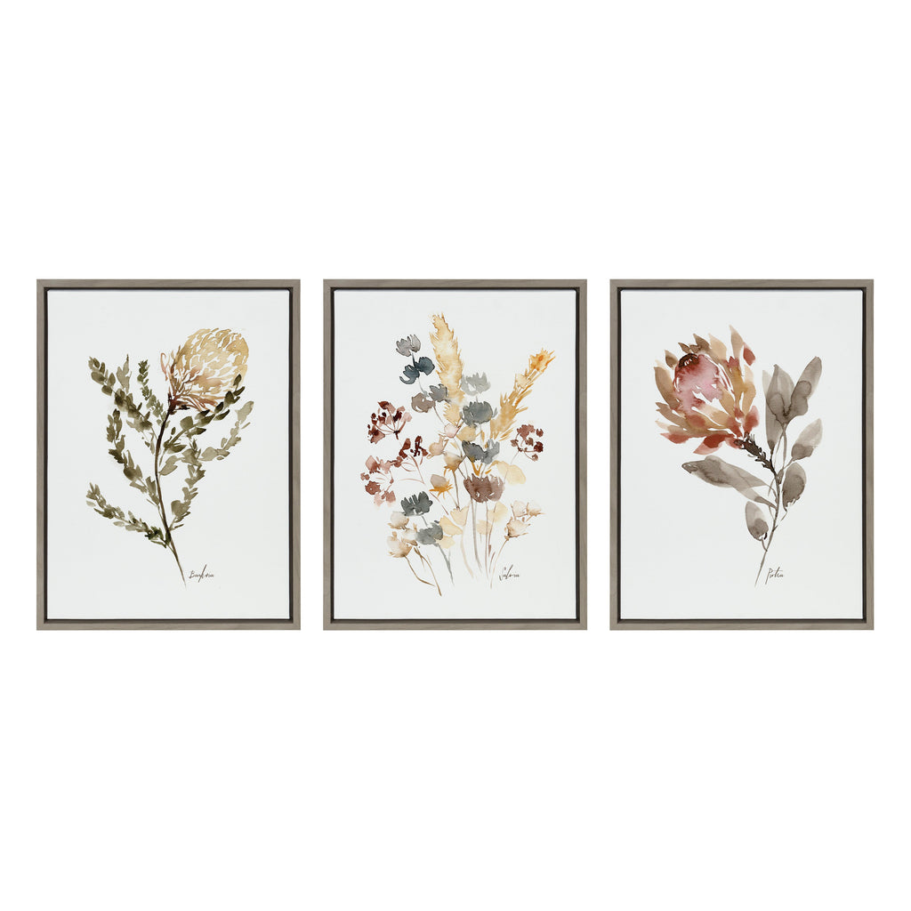 Sylvie Wild Banksia Wild Salvia and Wild King Protea Framed Canvas by Sara Berrenson