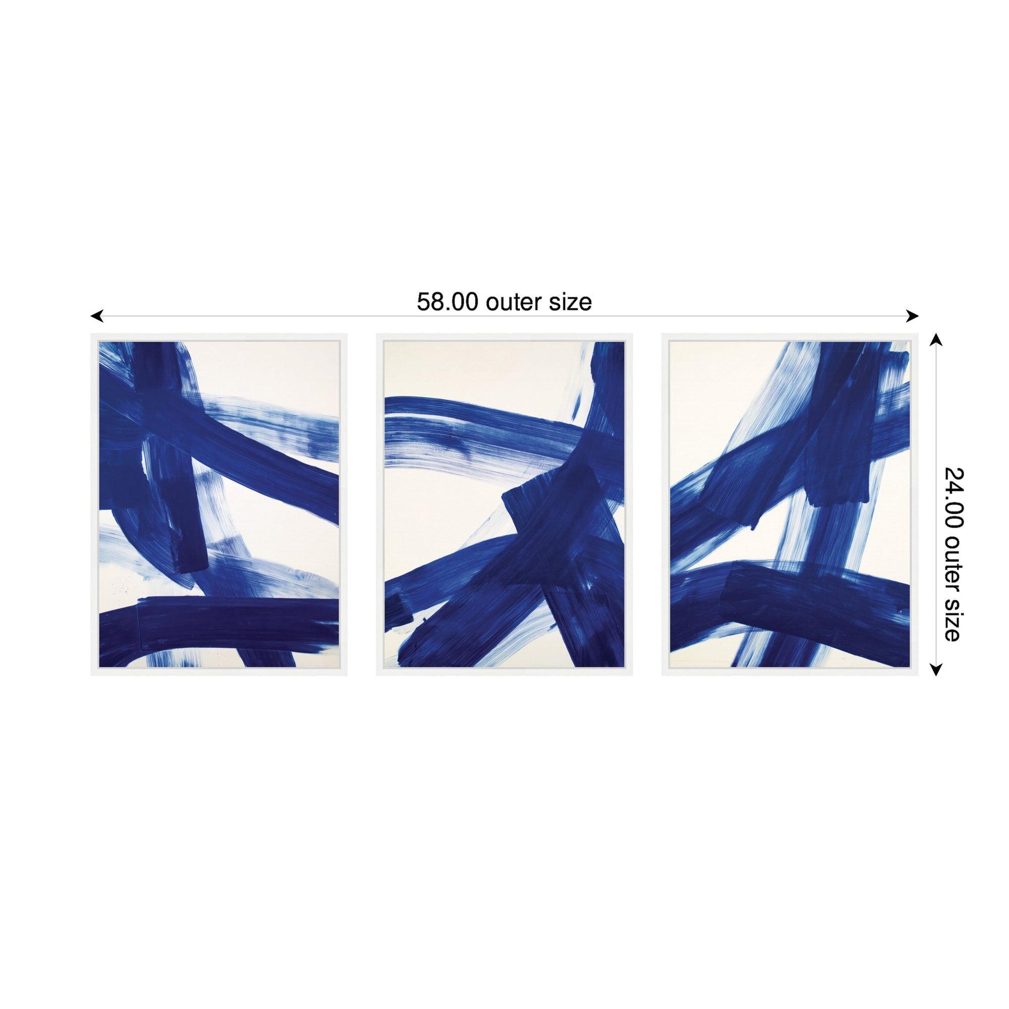 Cobalt Mark No. 1, No. 2, & No. 3 3 Piece Framed Canvas Wall Art Set by Amy Lighthall