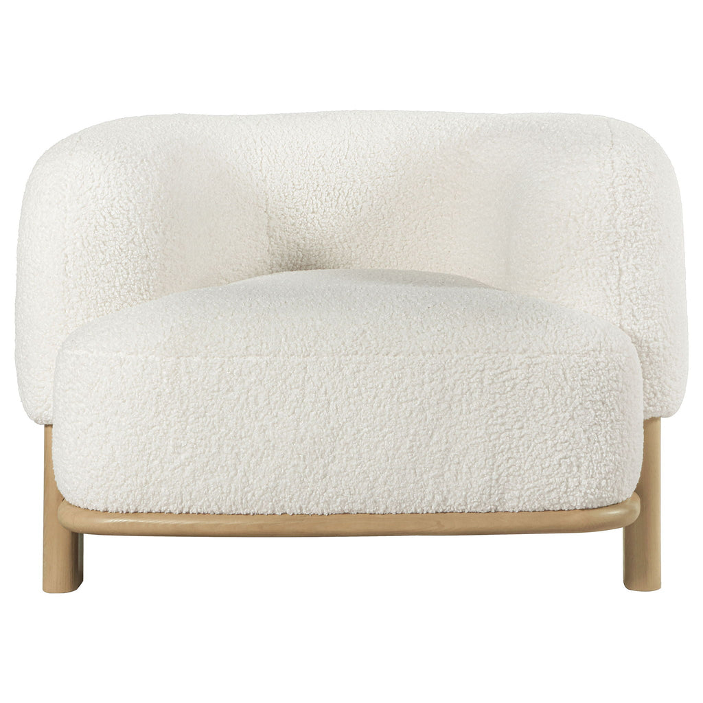 Lawler Bouclé Barrel Accent Chair — Ivory & Natural