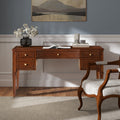 Dauphin Five-Drawer Executive Desk — Dark Walnut & Gold