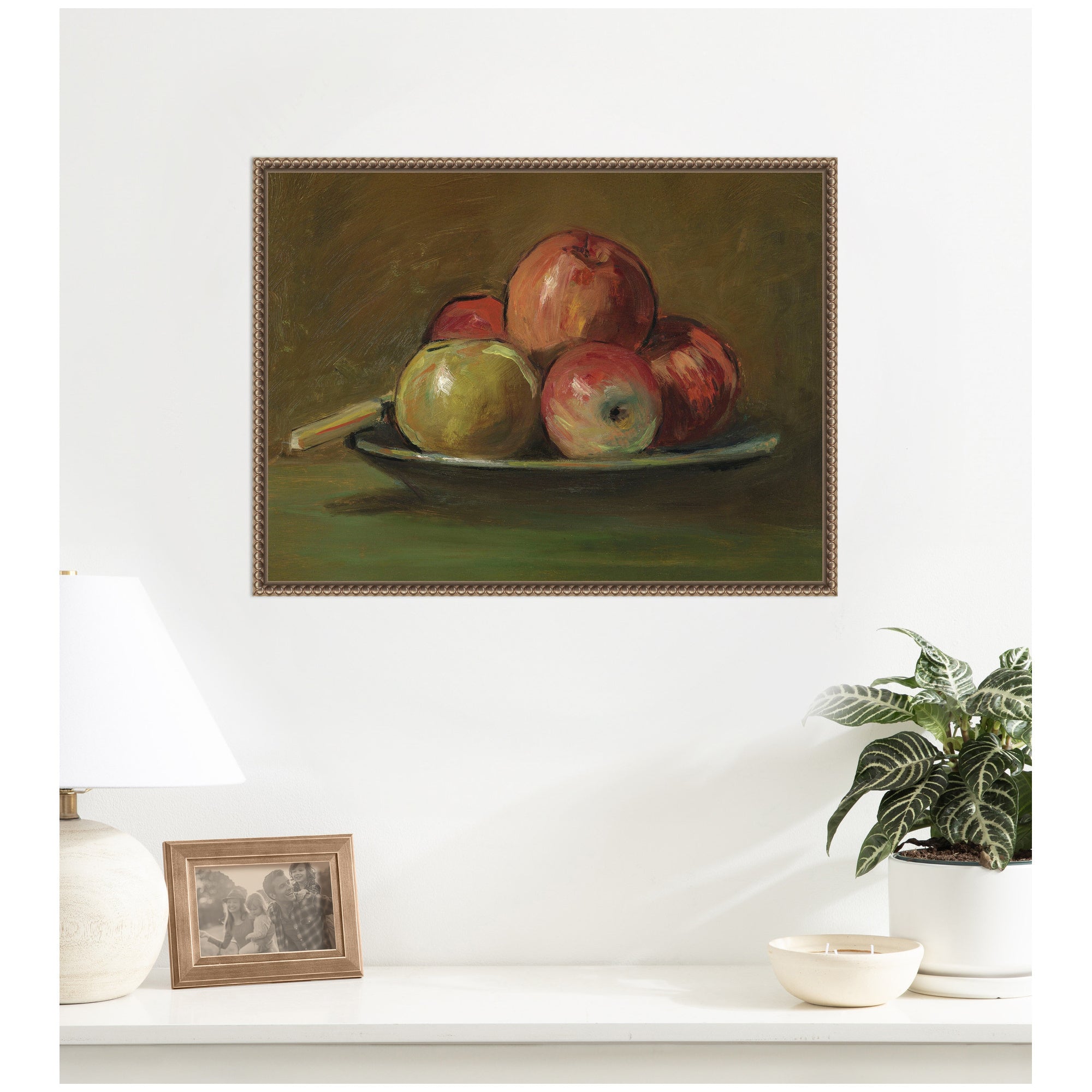 Still Life with Apples circa 1905 George Leslie Hunter by Nostalgia Prints Framed Canvas Wall Art Print