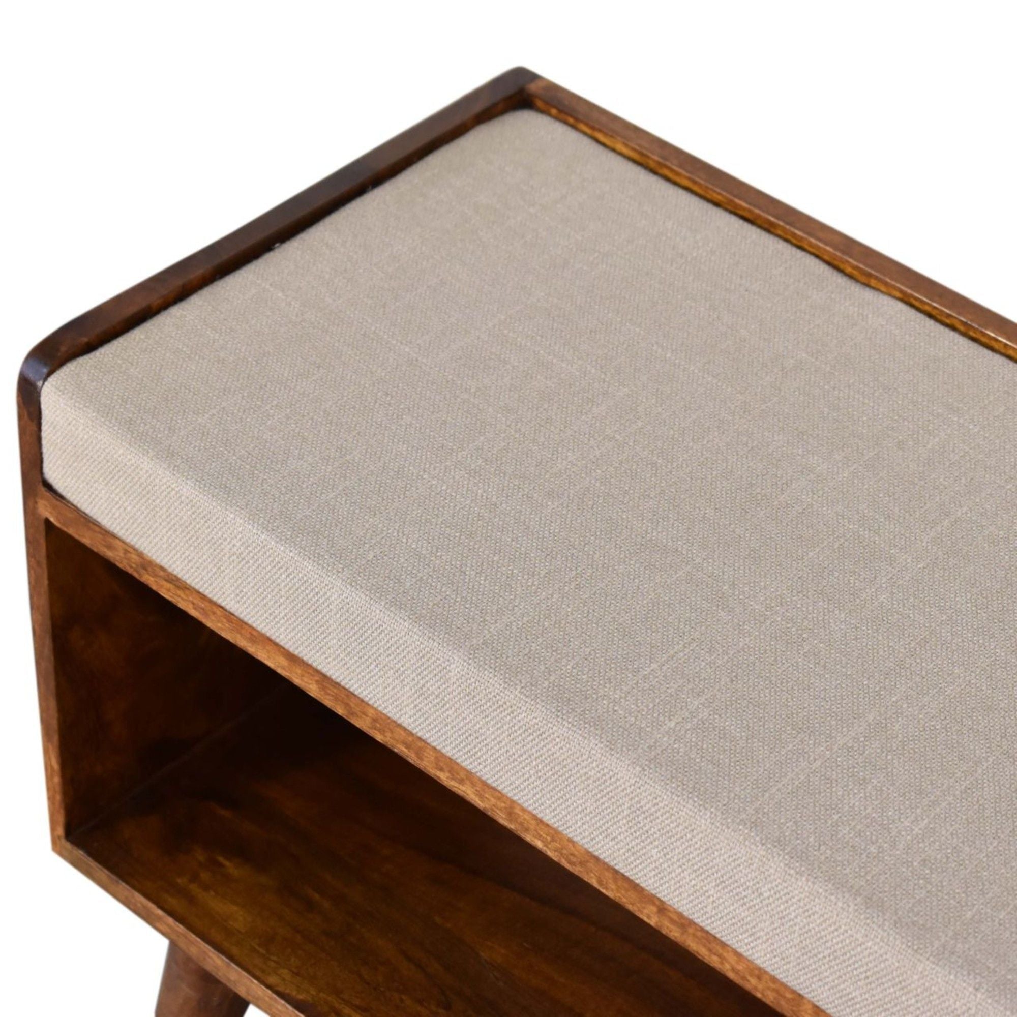 Mango Wood Upholstered Bench