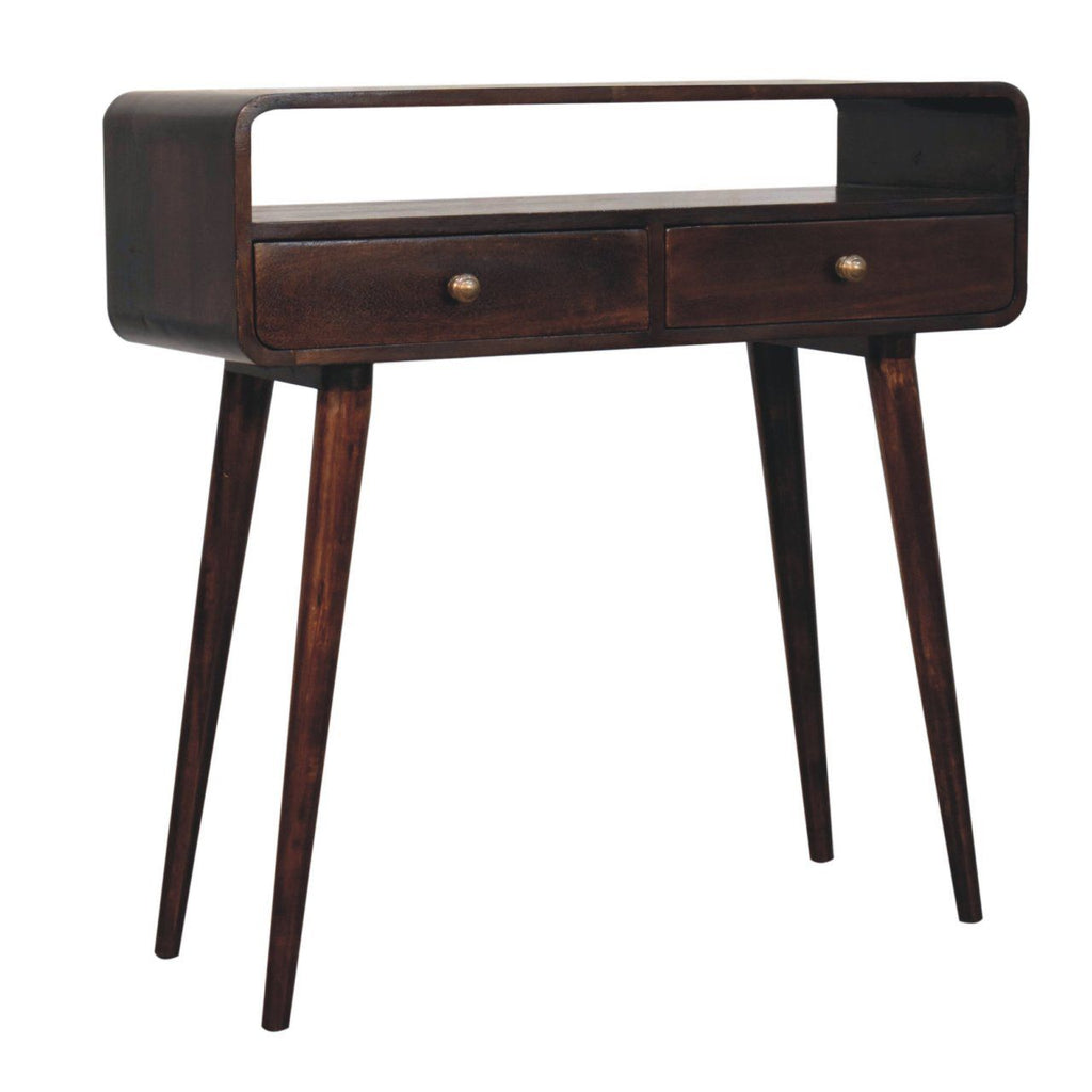 Curved Mango Wood Console Table