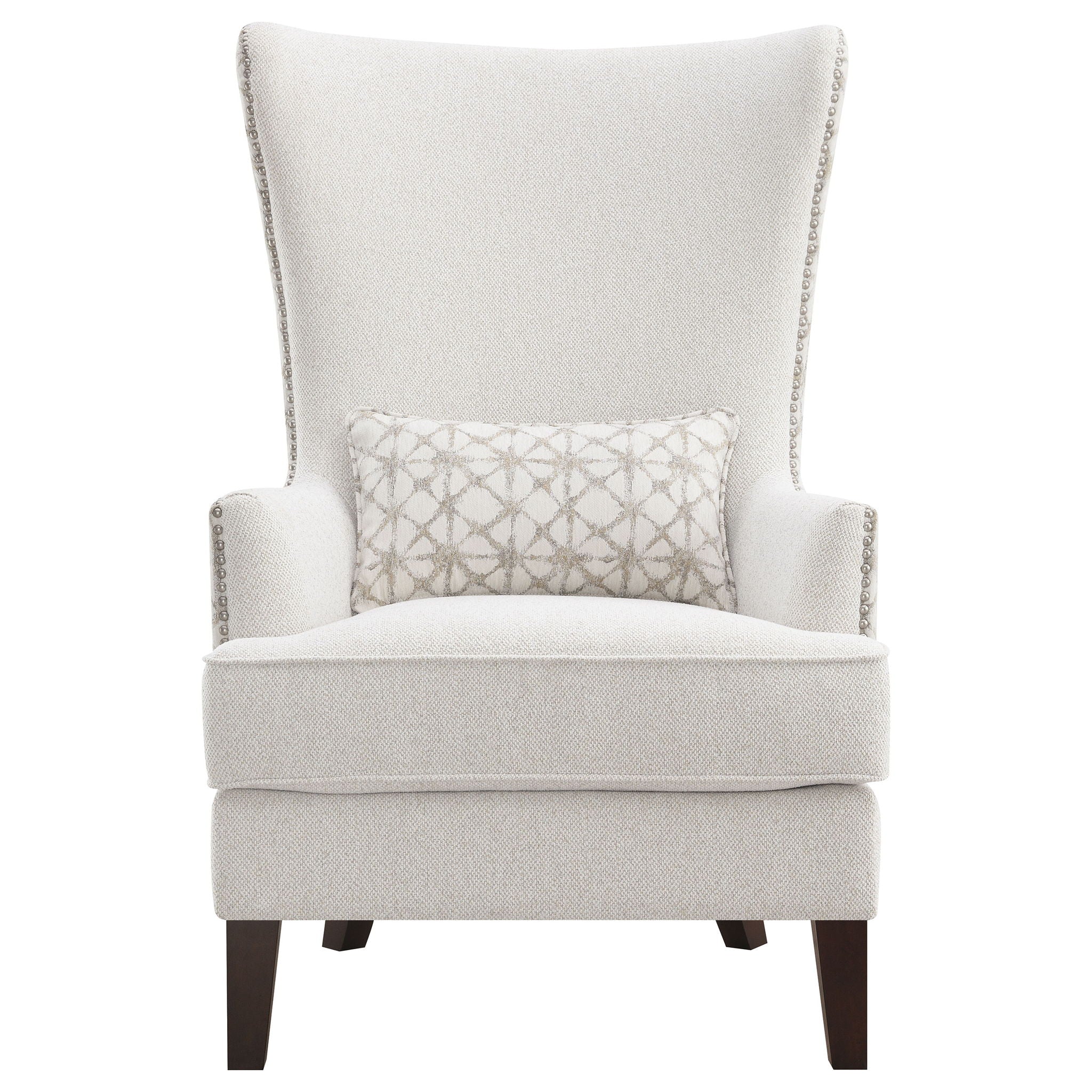 Pippin High-Wingback Accent Chair — Latte