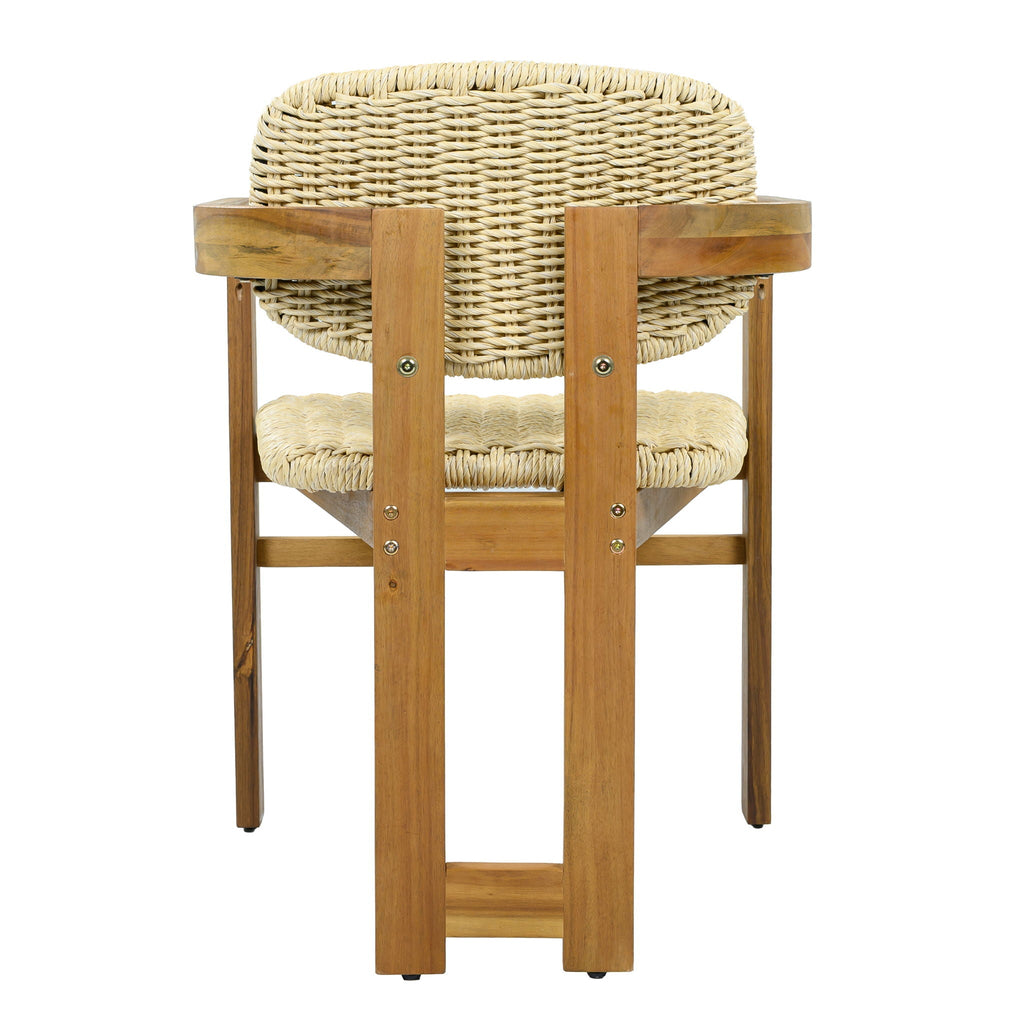 Outdoor Accent Armchairs For Patio (Set of 2) - Natural / Teak