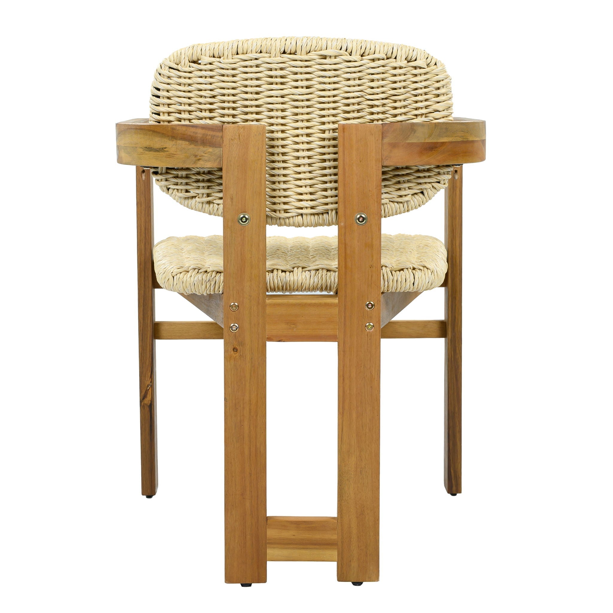 Outdoor Accent Armchairs For Patio (Set of 2) - Natural / Teak