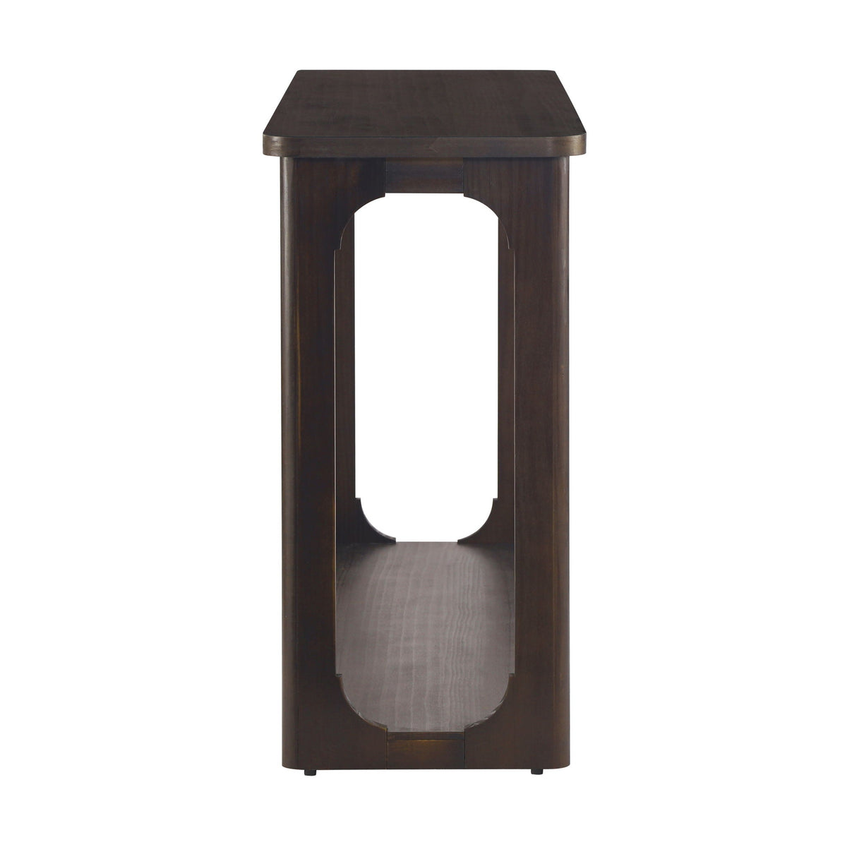 Espresso Console Table with Arched Cutouts