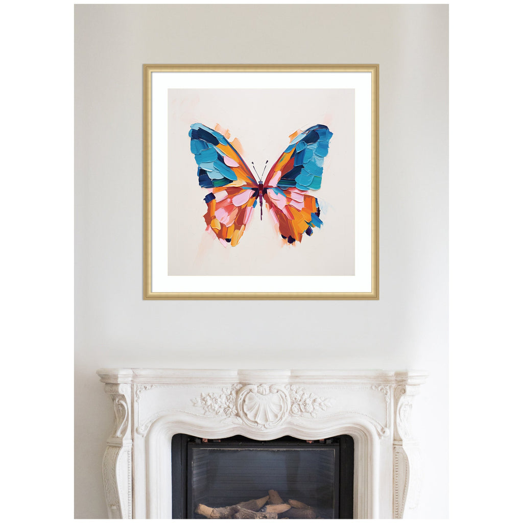 Framed Art Bold Colorful Brush Boho Butterfly by The Creative Bunch Studio