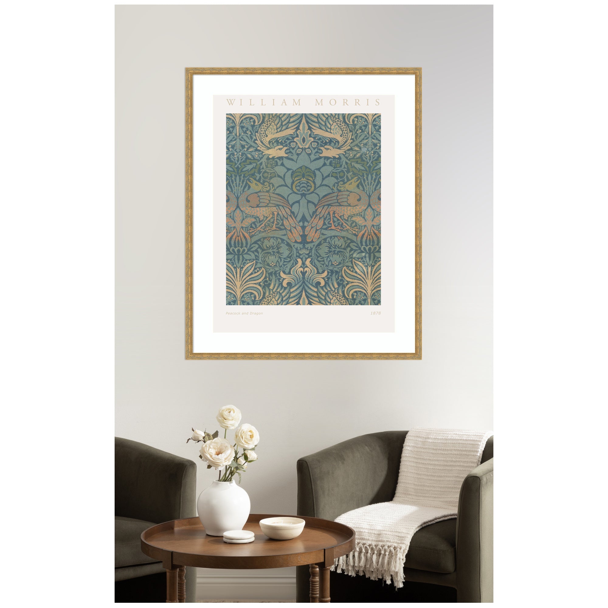 Framed Art Poster William Morris Peacock and Dragon 1878 by The Art Institute of Chicago