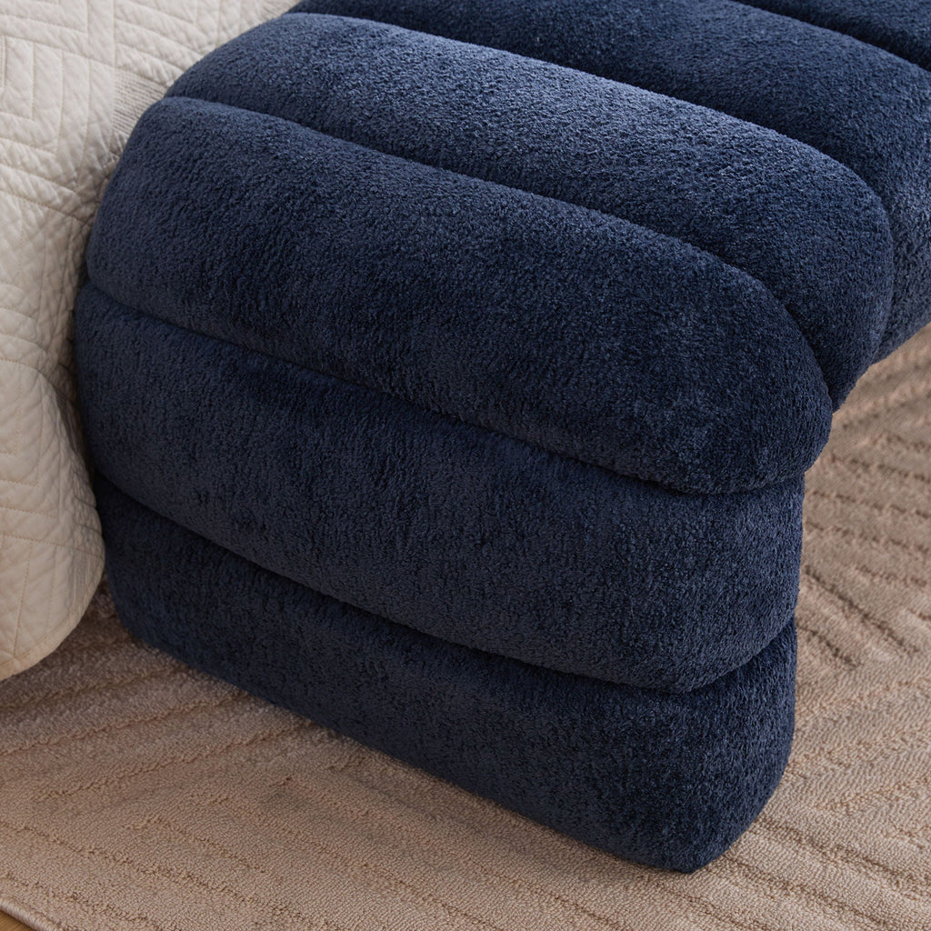 Channel-Tufted Upholstered Bed Bench