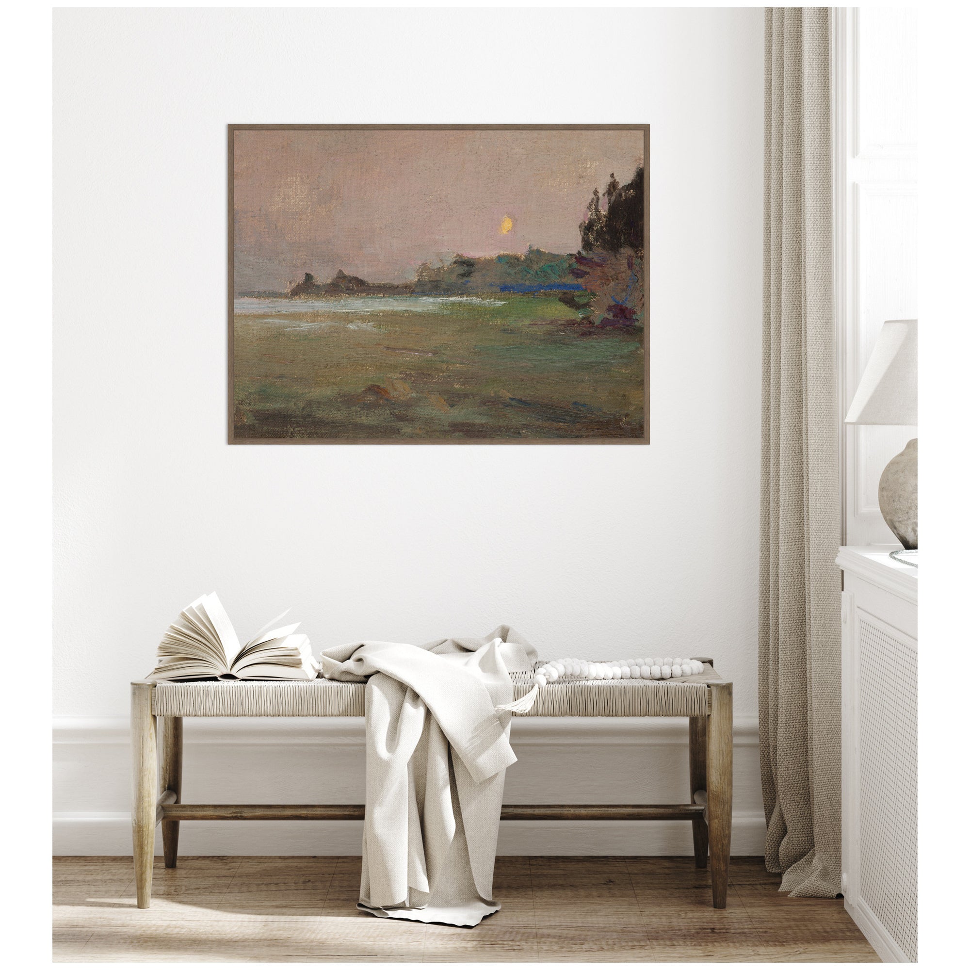 Moonlite Evening Mist 1910 Jan Ciaglinski by Nostalgia Prints Framed Canvas Wall Art Print