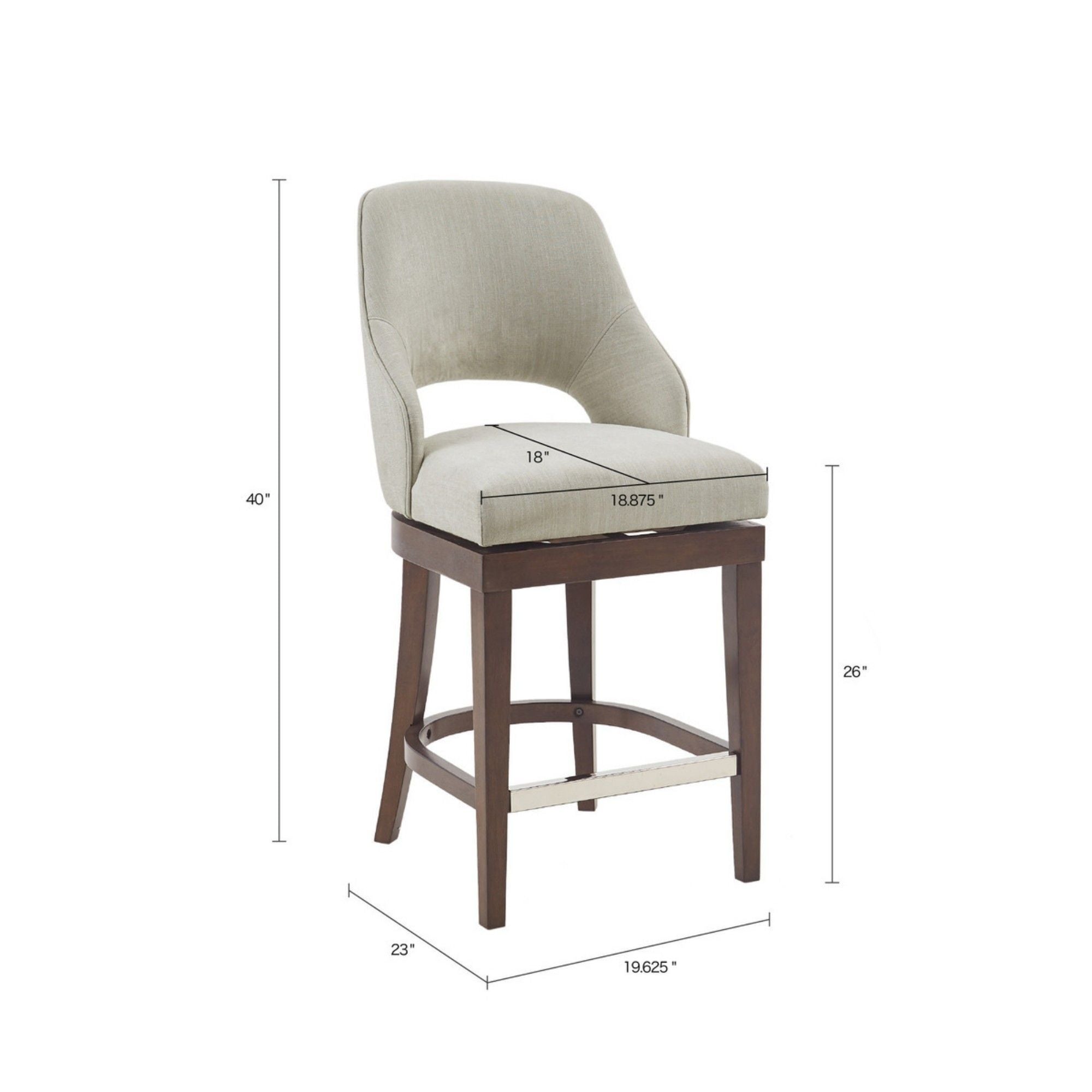 Cream Swivel Counter Stool
