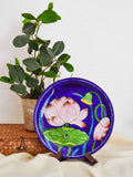 Padma Lotus Plate — Handcrafted Blue Pottery Wall Decor