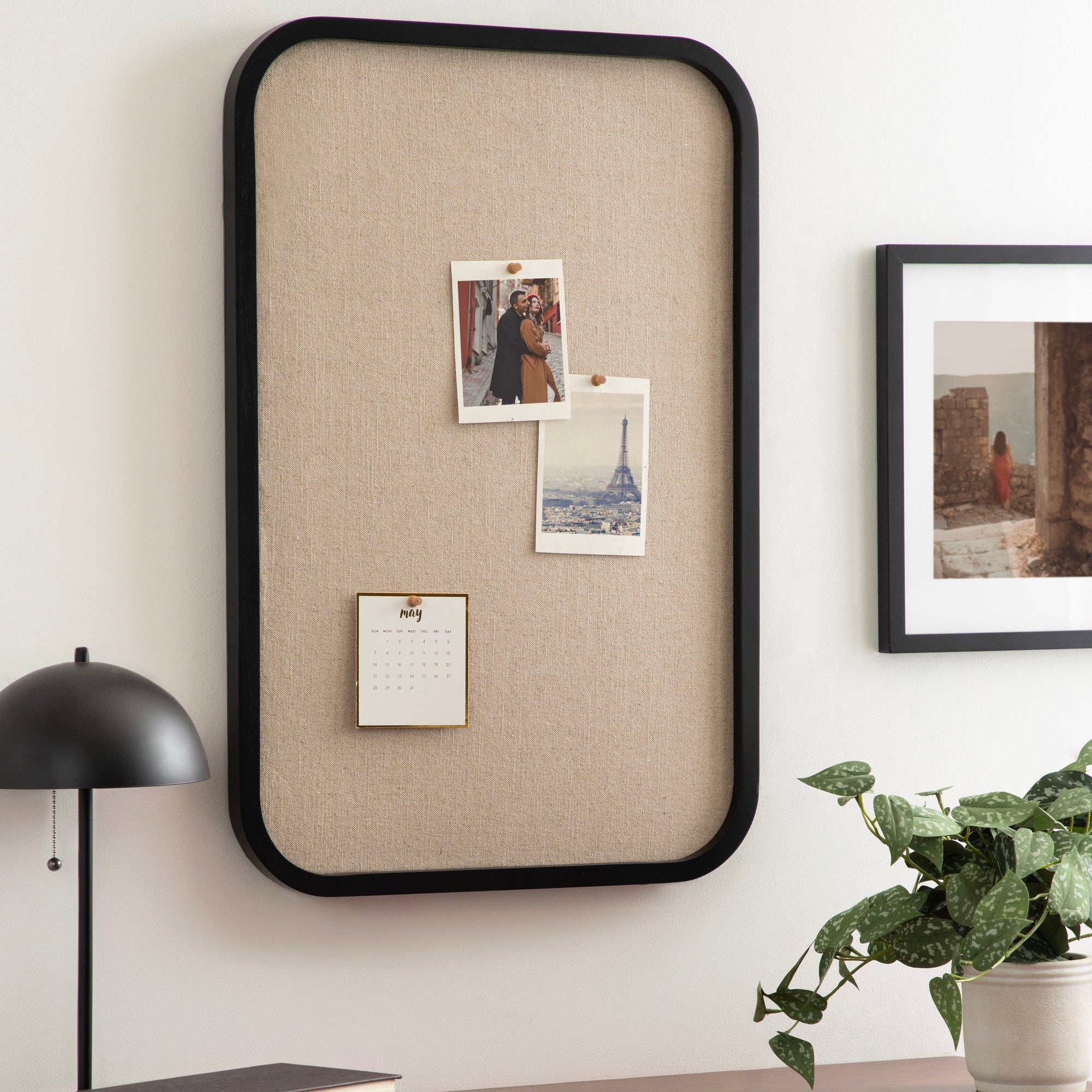 Hutton Wood Framed Fabric Pinboard