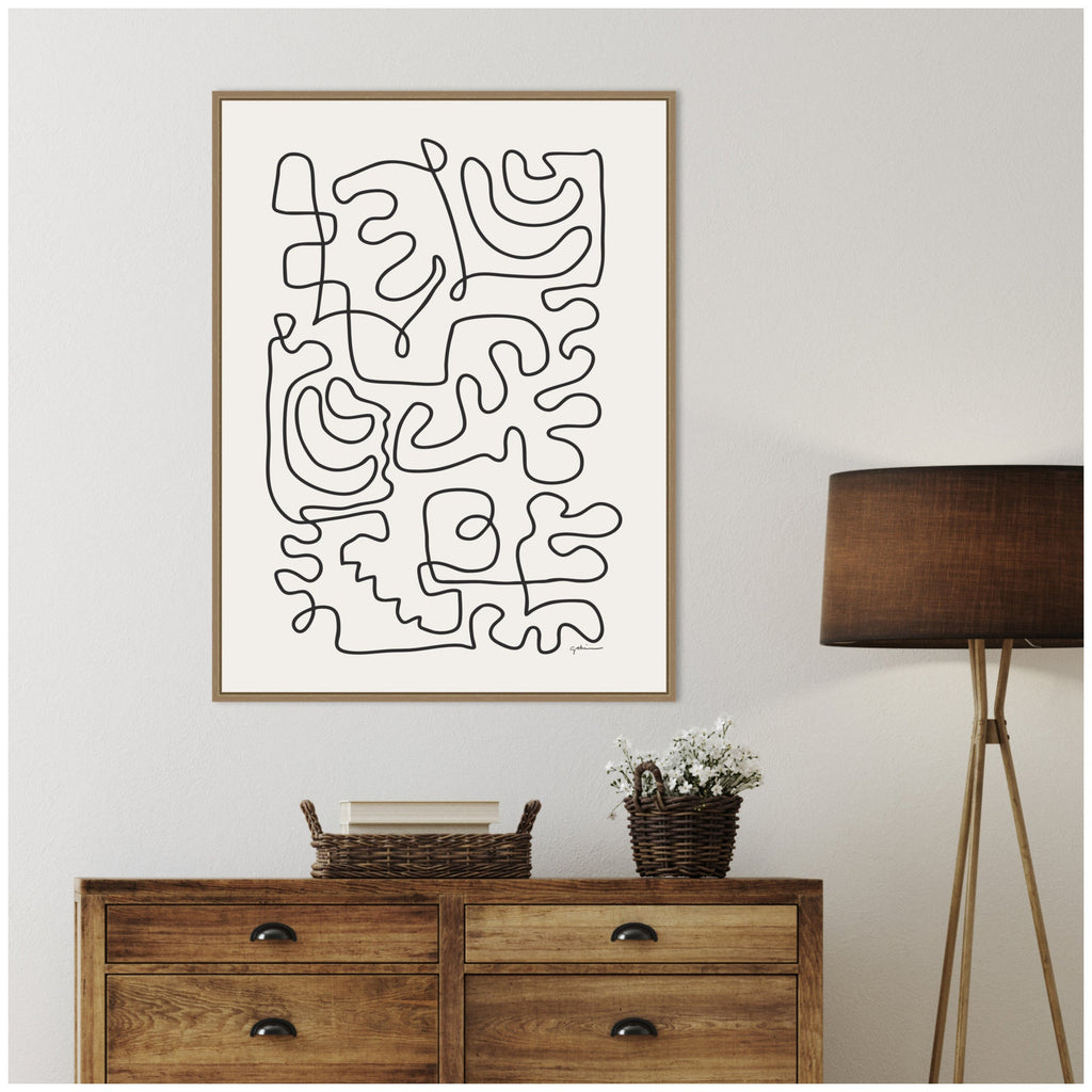 Connected Lines by Gabrielly Guedes Framed Canvas Wall Art Print