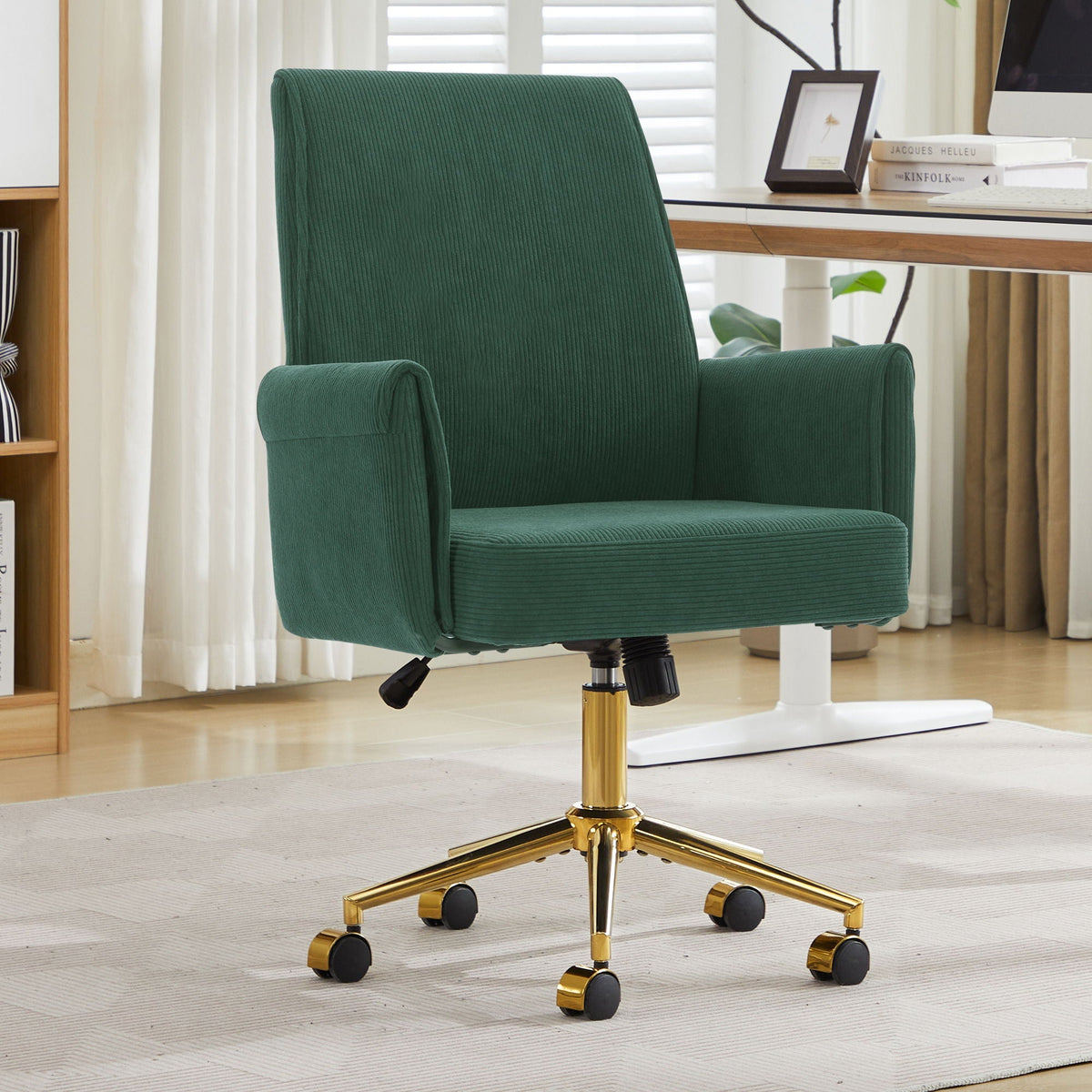 Ergonomic Mid-Back Office Chair — Gold Base