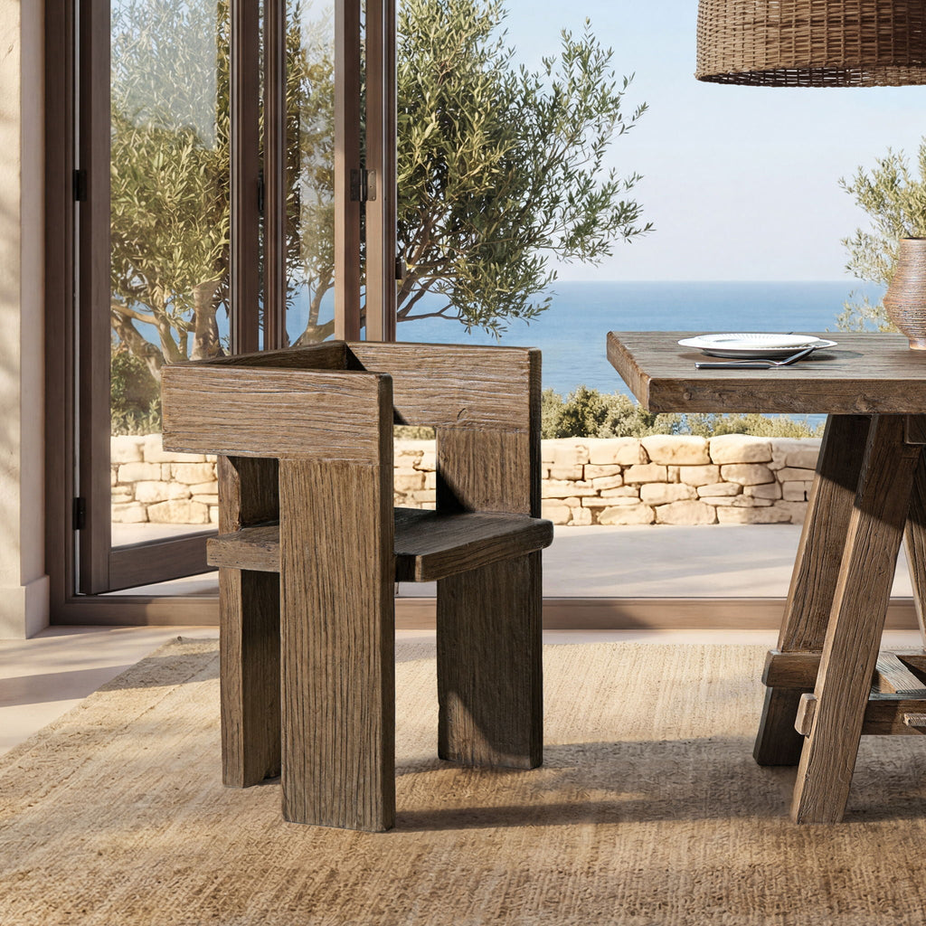 Avenel Sculptural Reclaimed Elm Accent Chair