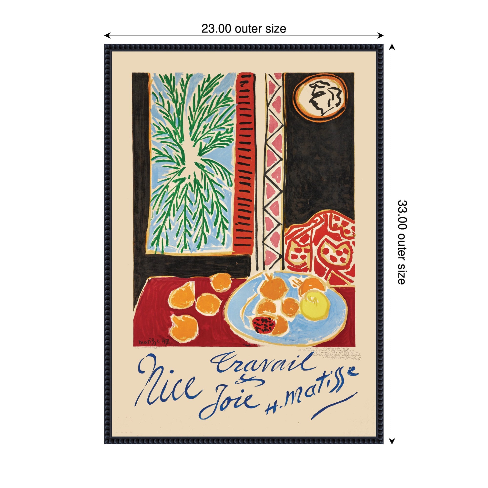 Nice Travail et Joie 1947 Henri Matisse by Nostalgia Prints Framed Canvas Wall Art Print