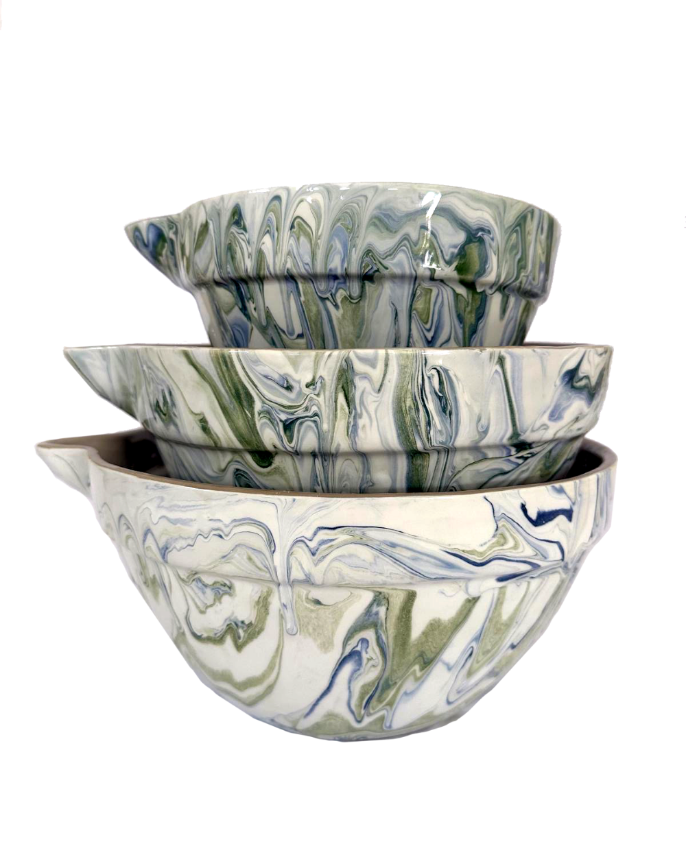 Marbled Ocean Mixing Bowls - Set of 3