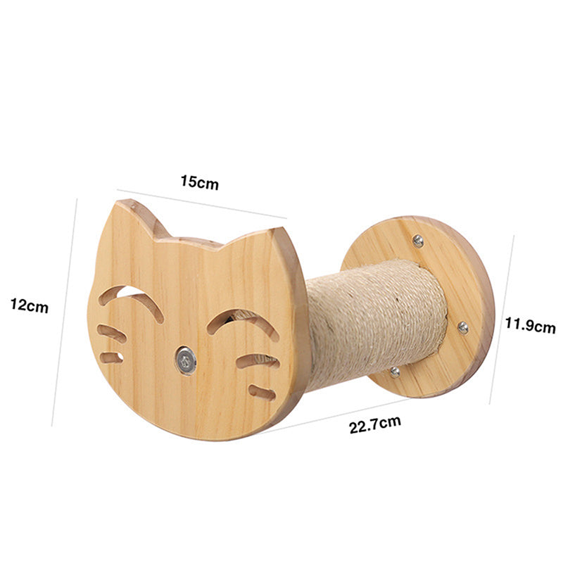 Solid Pine Wall-Mounted Cat Climbing System