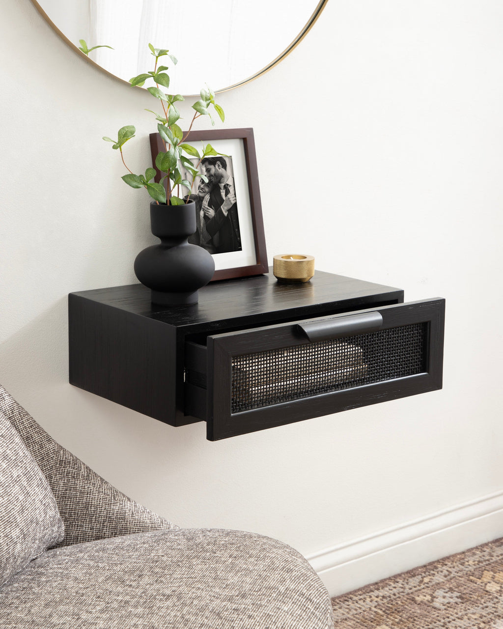 Ori Floating Side Table Rattan