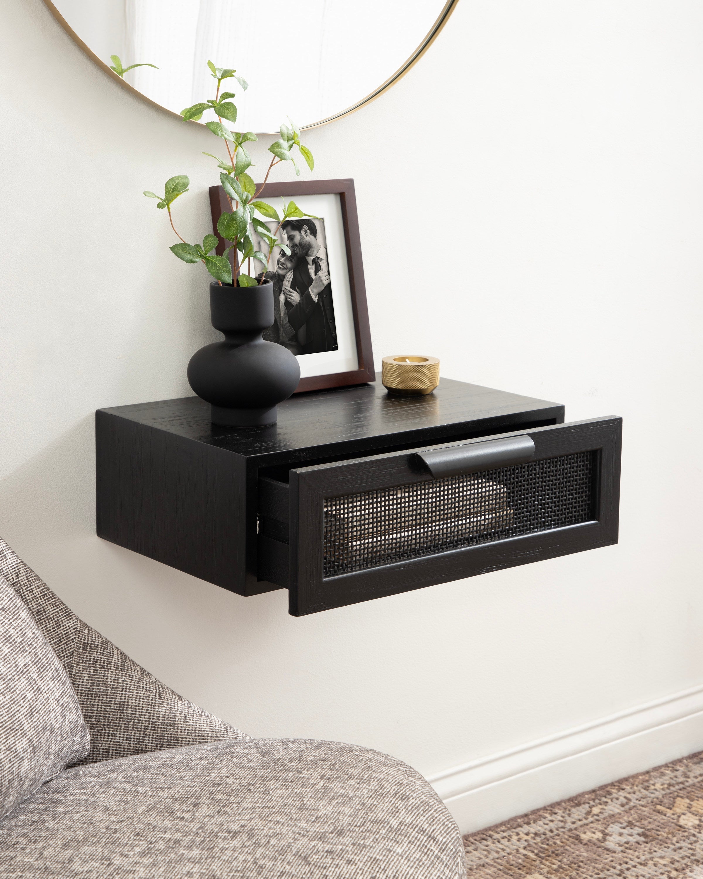Ori Floating Side Table Rattan