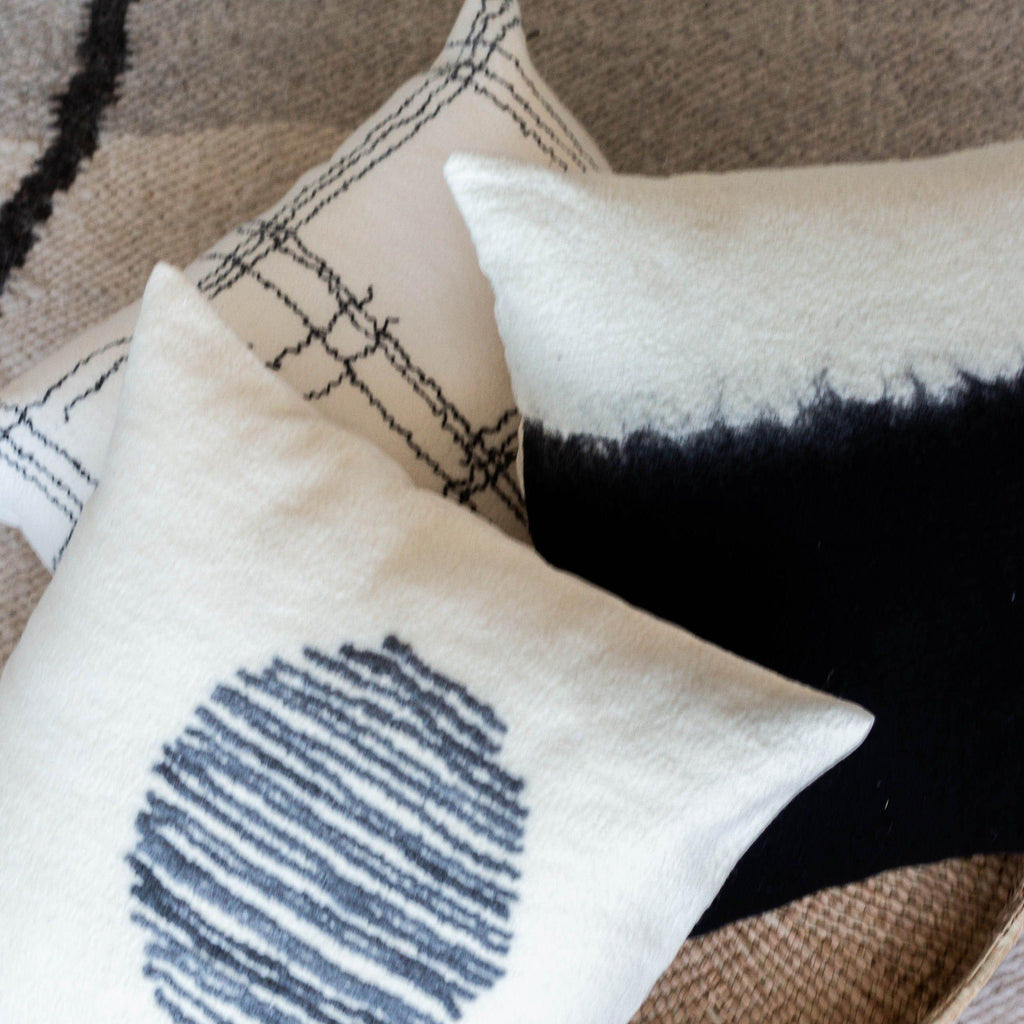 Eclipse Dip-Dyed Organic Wool Throw Pillow