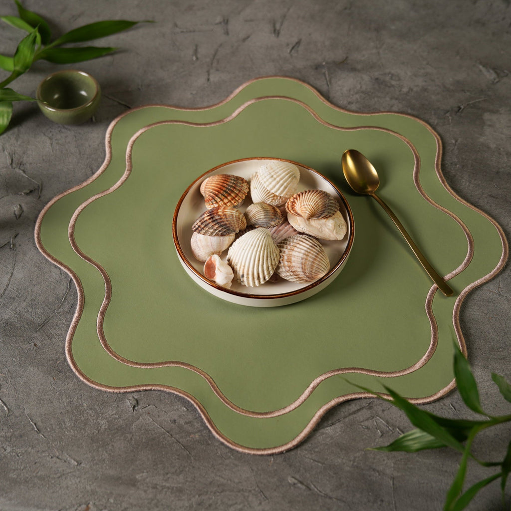 HAVEN LIGHT GREEN FAUX LEATHER PLACEMAT (Set Of 4)