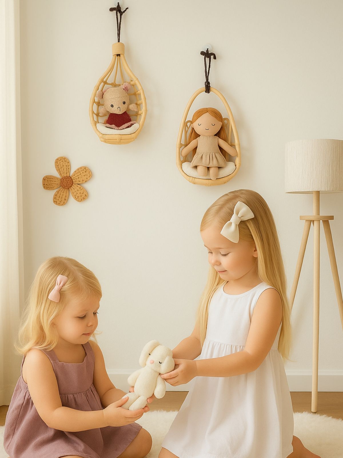 Rattan Nursery Wall Basket