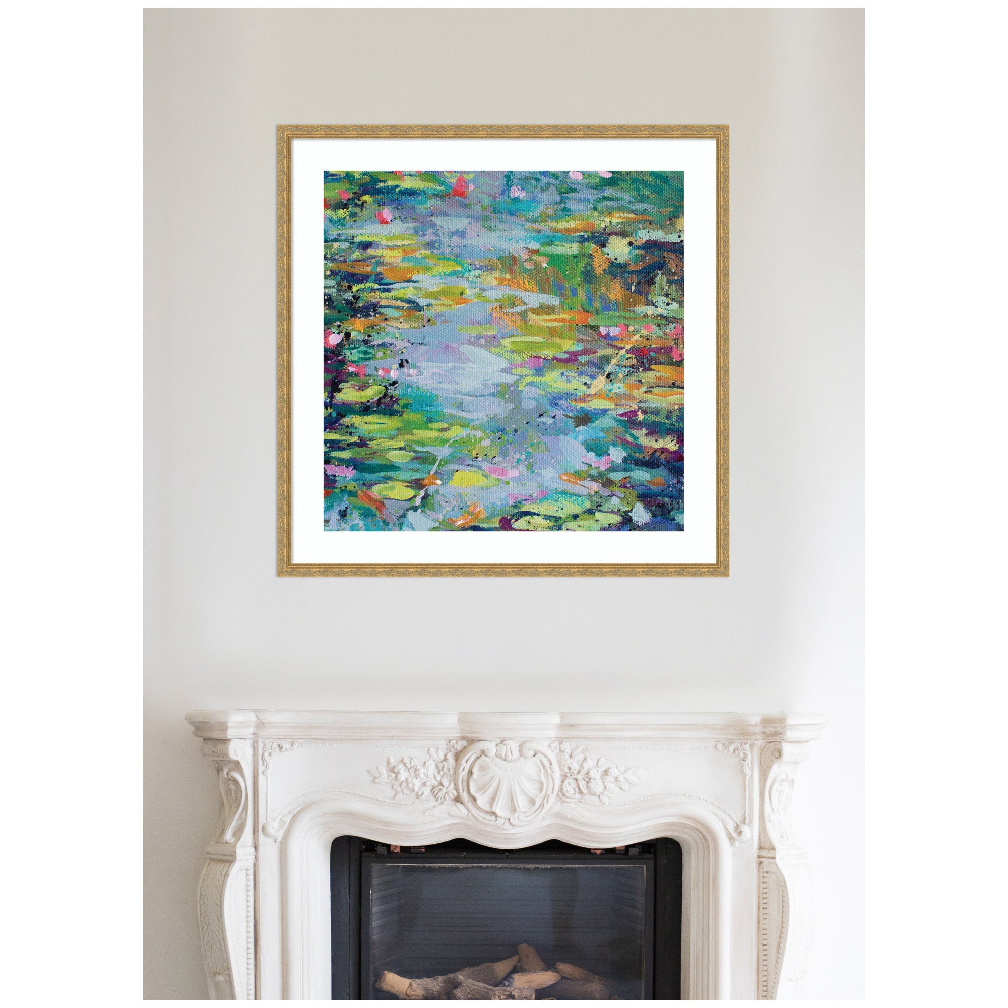 Framed Art Waterlilies at Giverny by Rachel Christopoulous