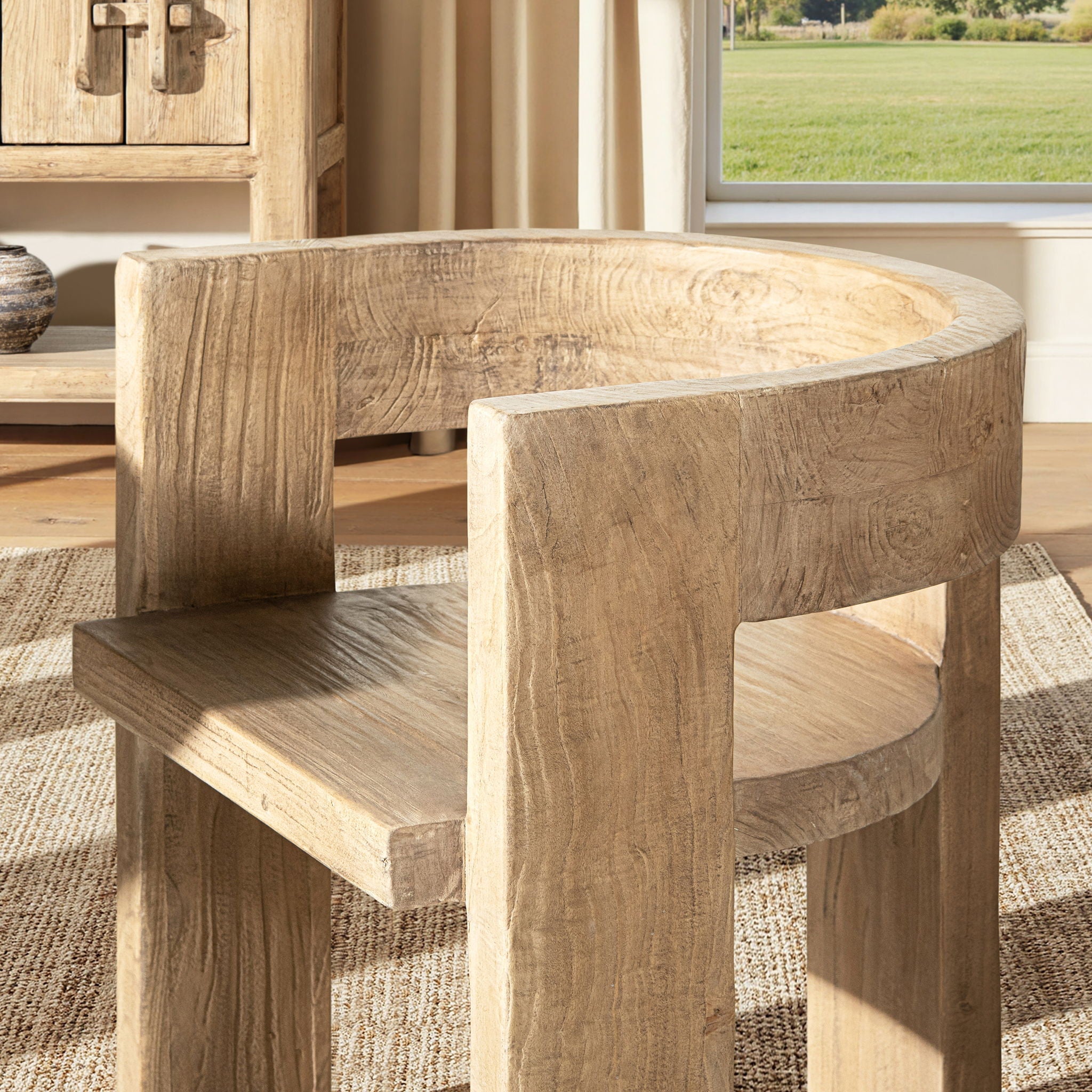 Soren Reclaimed Elm Curved Dining Chair