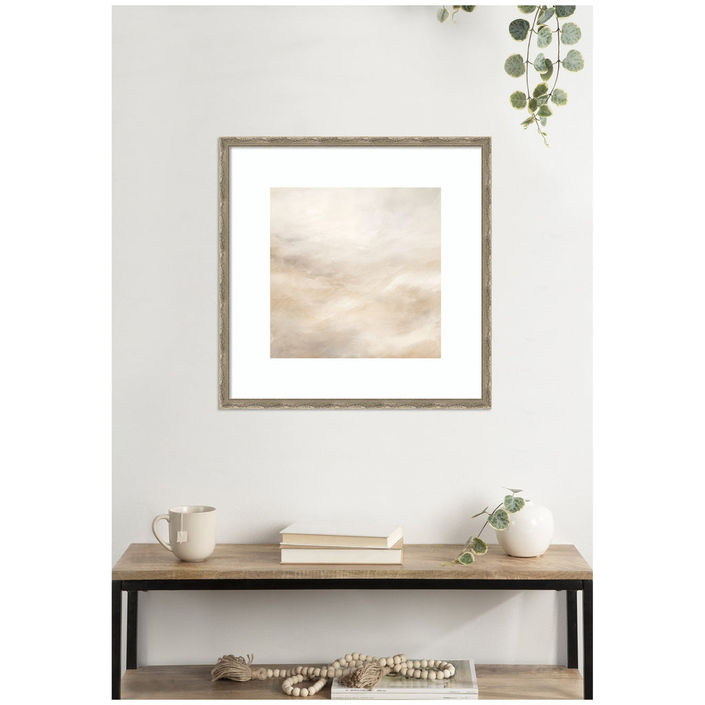 Tonal Abstract Textural White and Beige Light Natural Neutrals by The Creative Bunch Studio Framed Wall Art Print