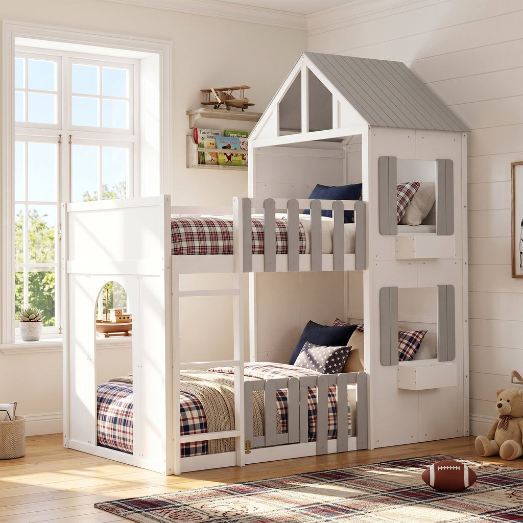 Twin Over Twin House Bunk Bed