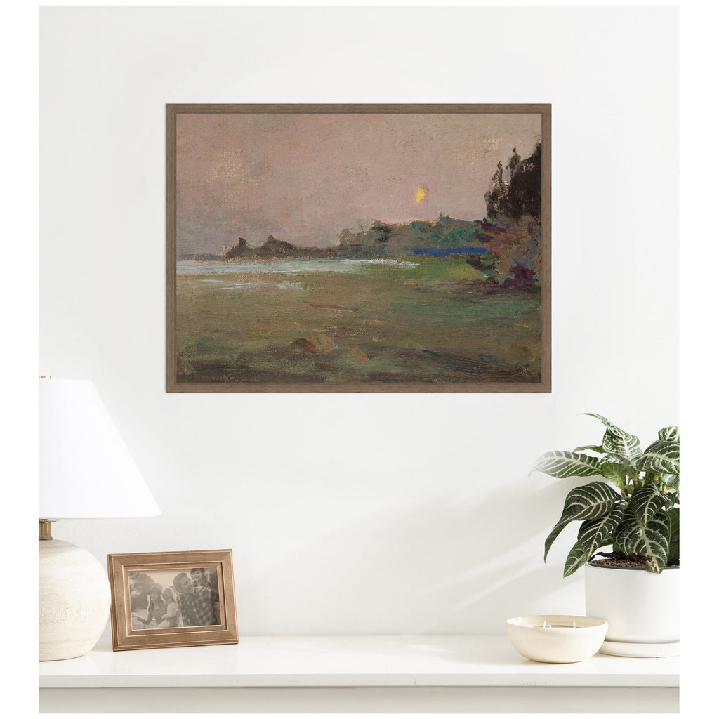 Moonlite Evening Mist 1910 Jan Ciaglinski by Nostalgia Prints Framed Canvas Wall Art Print