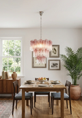 Elegant Murano Pink Rose Chandelier