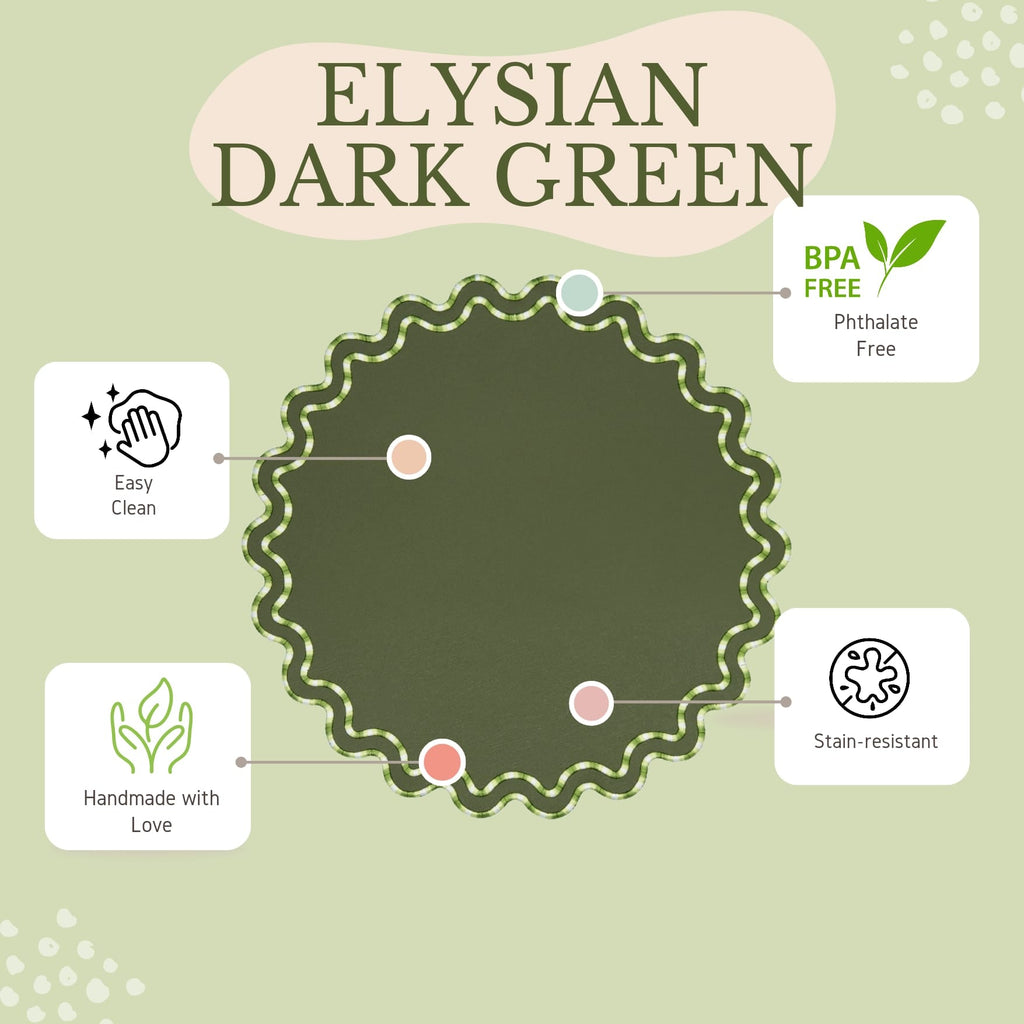 ELYSIAN DARK GREEN FAUX LEATHER PLACEMAT (Set Of 4)