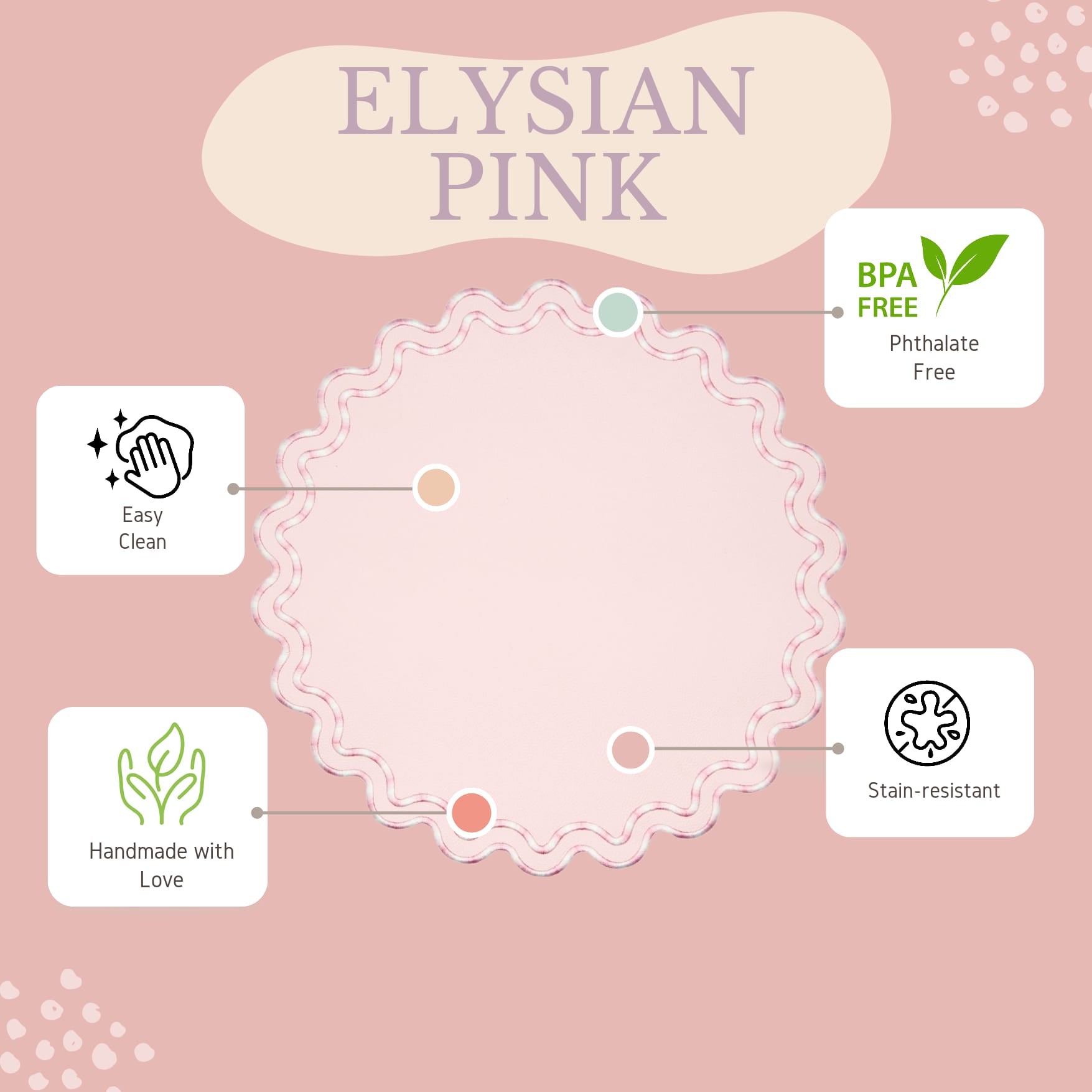 ELYSIAN PINK FAUX LEATHER PLACEMAT (Set Of 4)