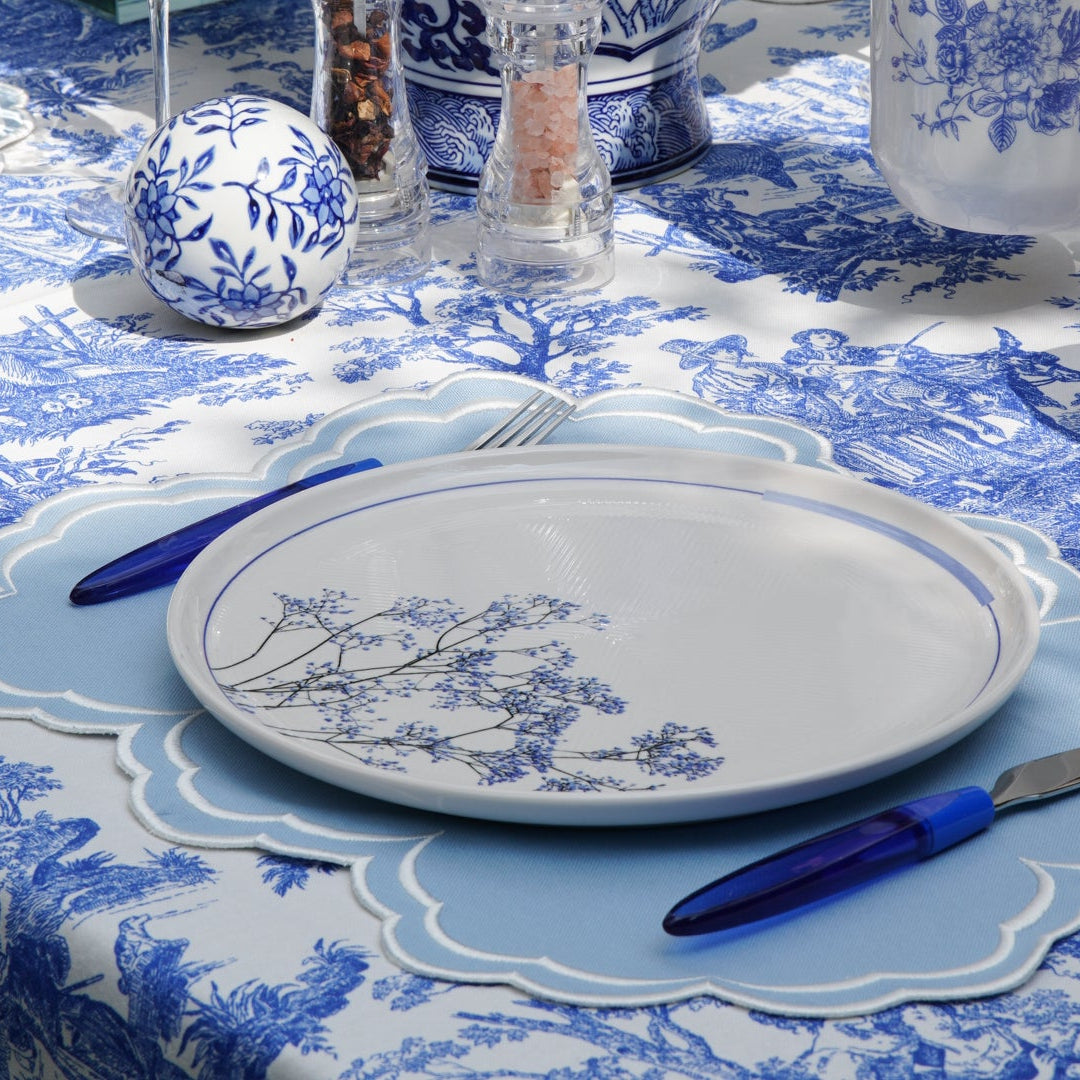 AQUELLE BABY BLUE RECTANGLE FABRIC PLACEMAT (Set Of 4)