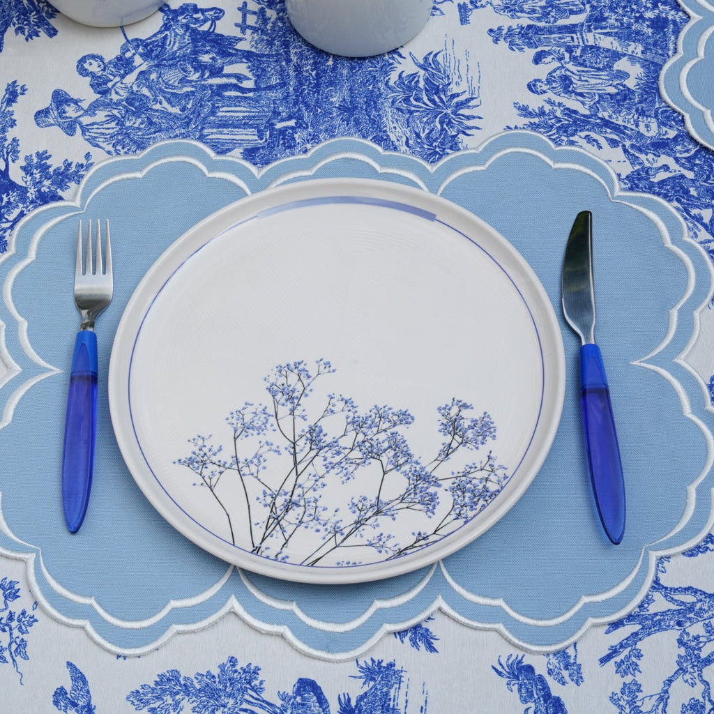 AQUELLE BABY BLUE RECTANGLE FABRIC PLACEMAT (Set Of 4)