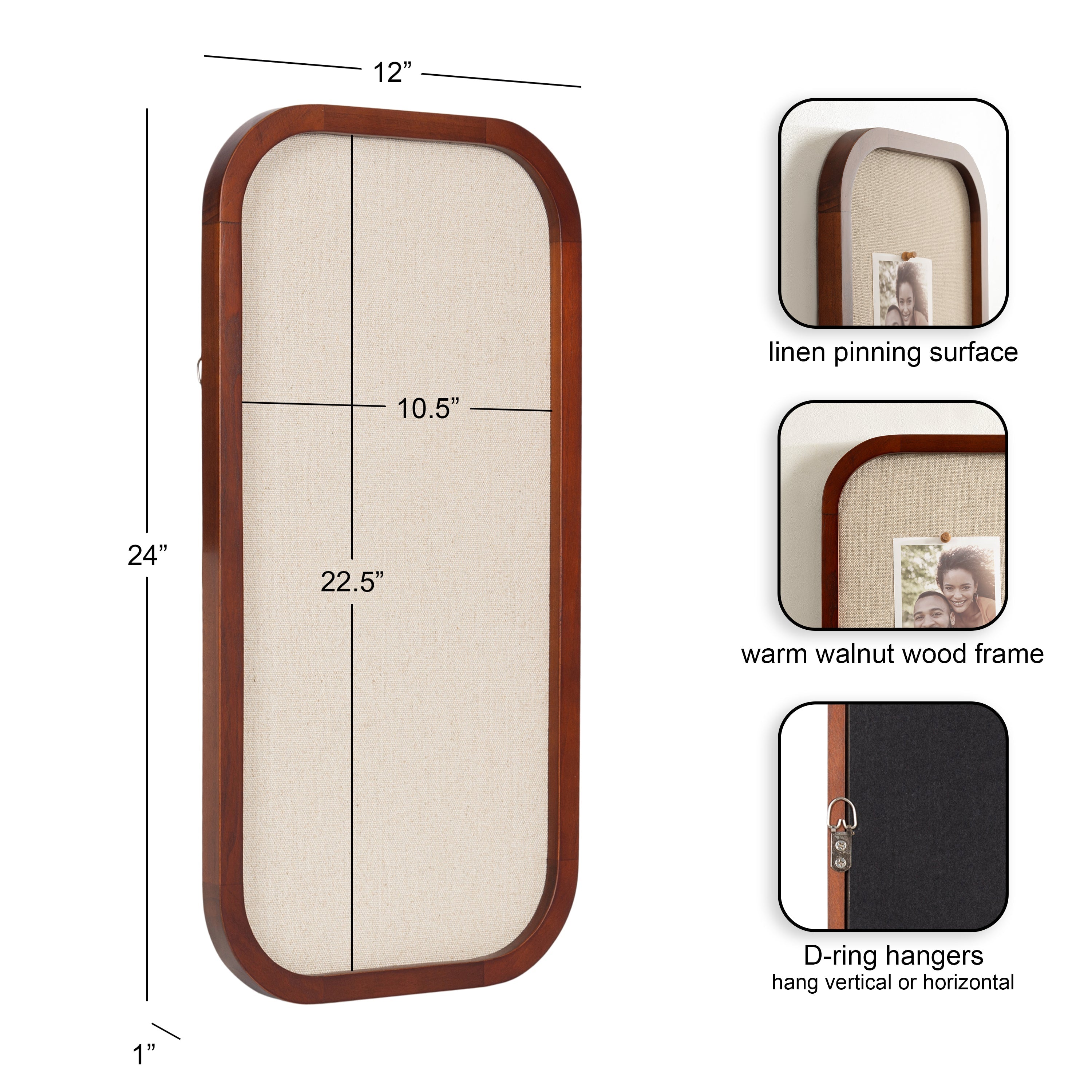 Hutton Wood Framed Fabric Pinboard