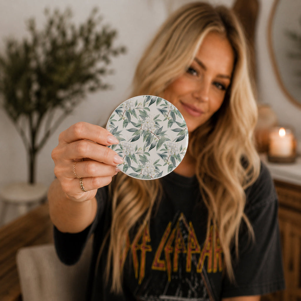 Eucalyptus Botanical Ceramic Coasters