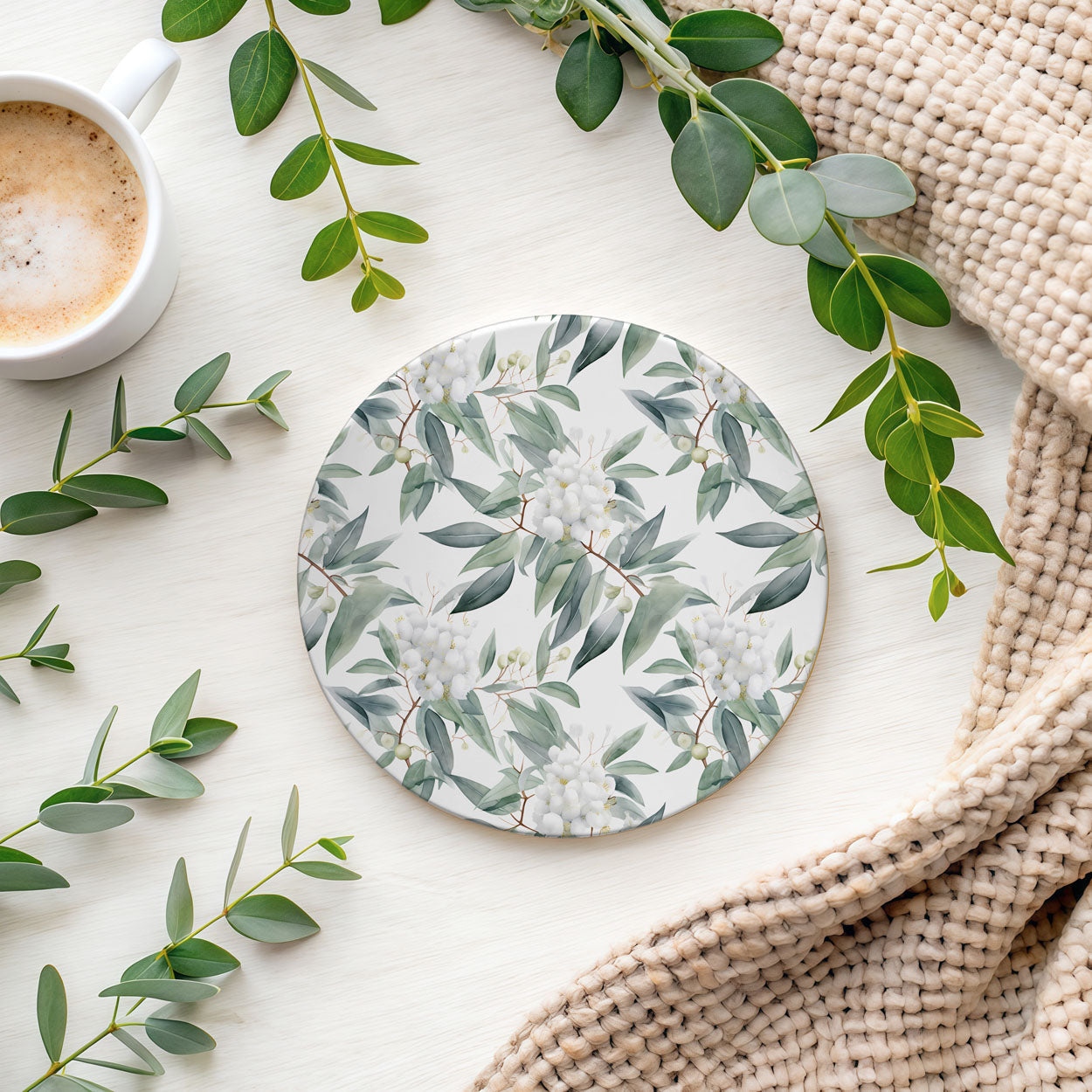 Eucalyptus Botanical Ceramic Coasters
