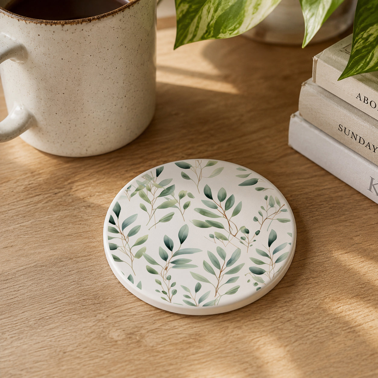 Eucalyptus Botanical Ceramic Coasters