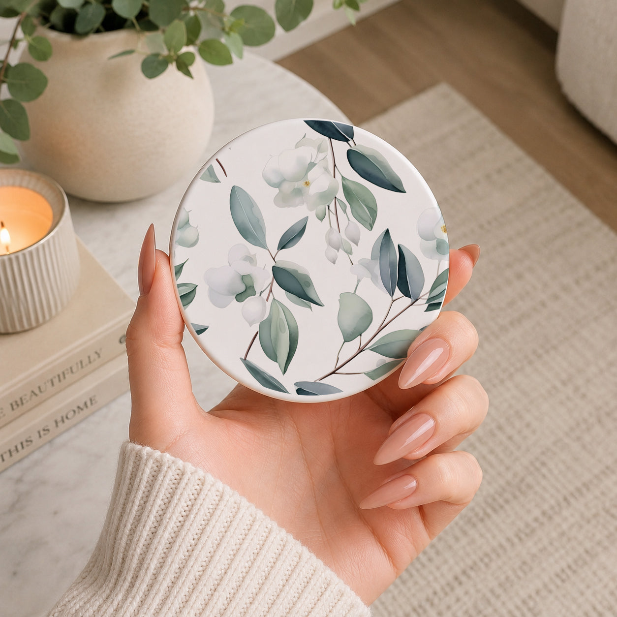 Eucalyptus Botanical Ceramic Coasters