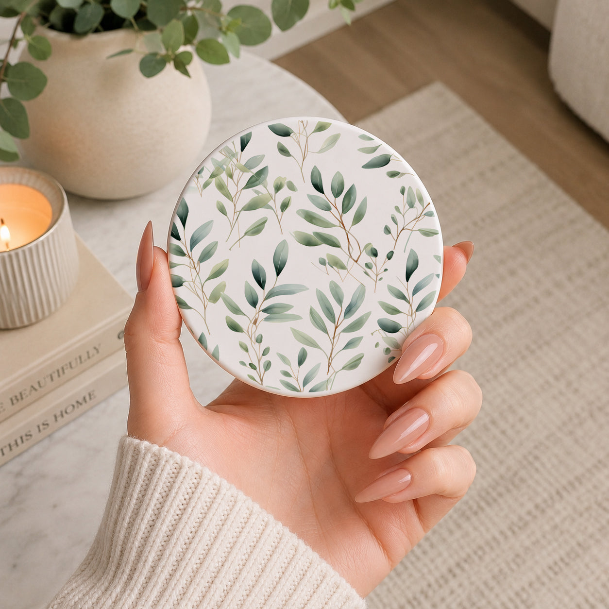 Eucalyptus Botanical Ceramic Coasters