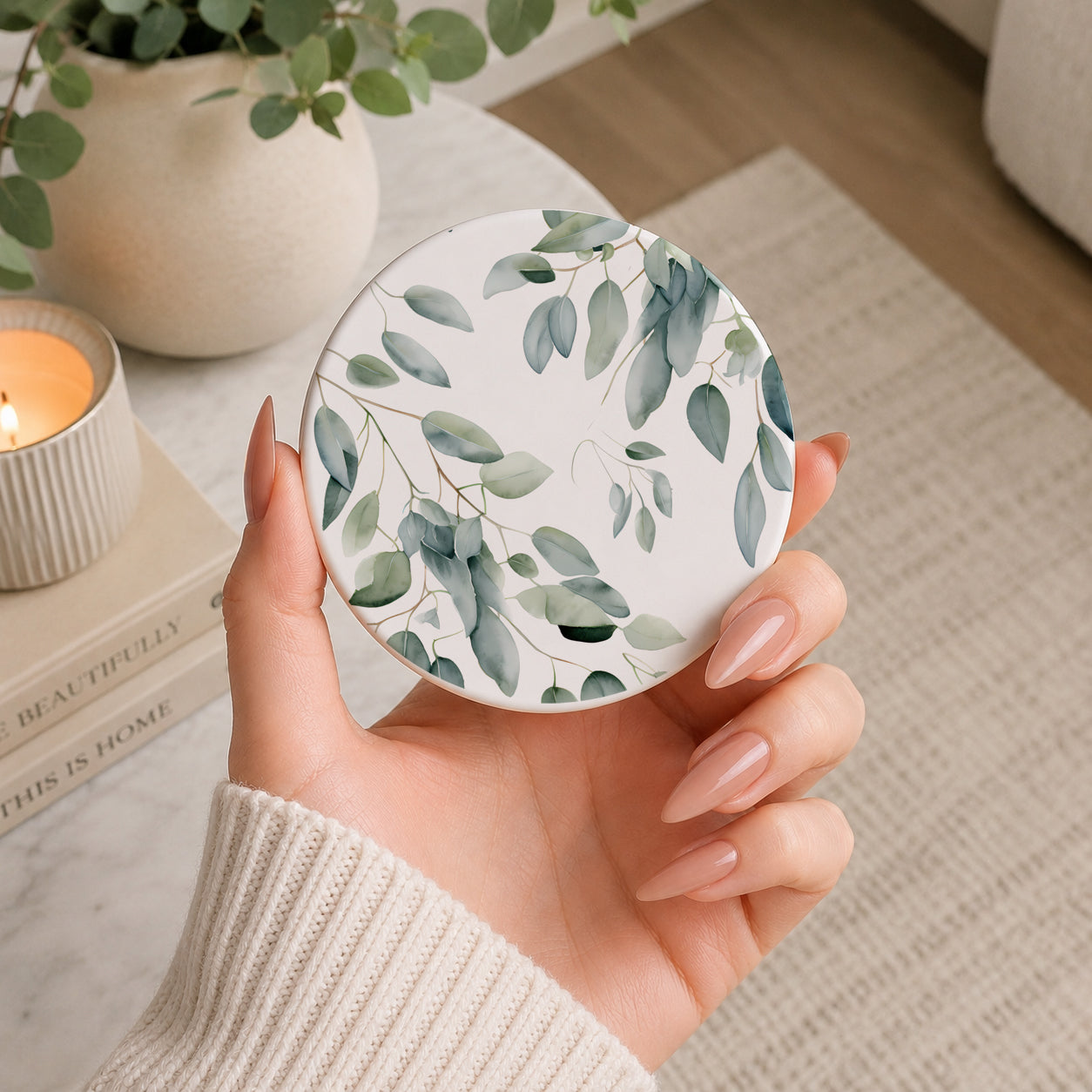 Eucalyptus Botanical Ceramic Coasters