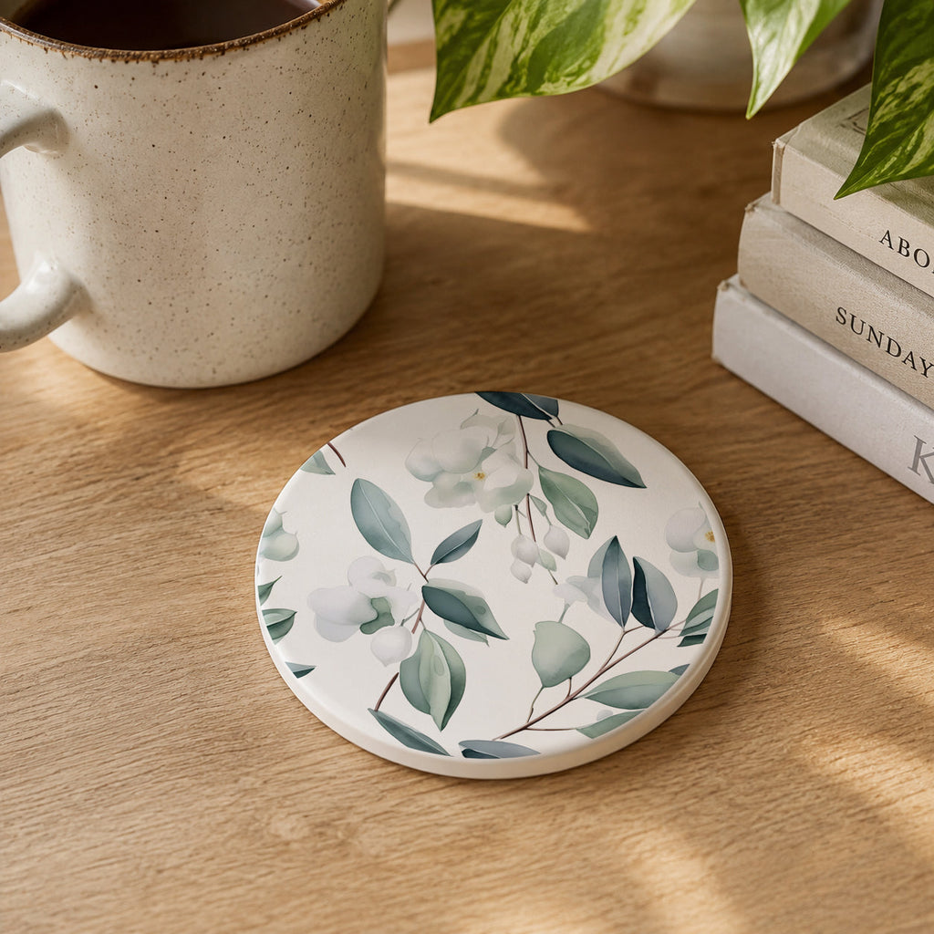Eucalyptus Botanical Ceramic Coasters