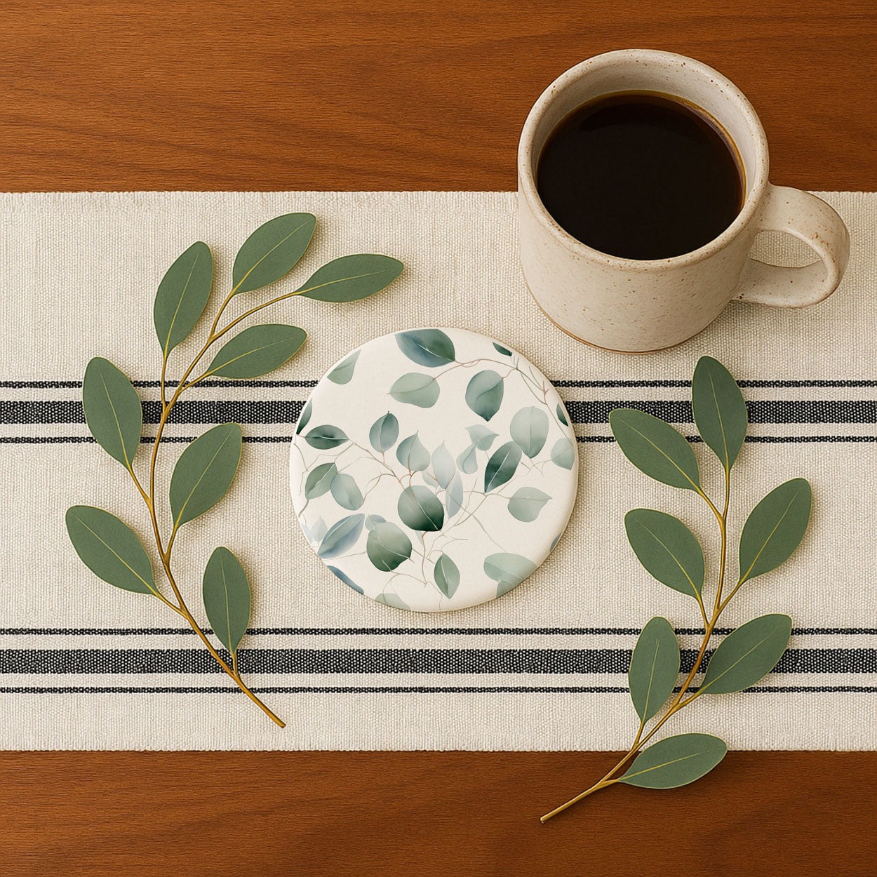 Eucalyptus Botanical Ceramic Coasters