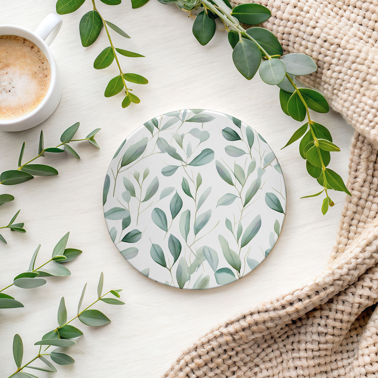 Eucalyptus Botanical Ceramic Coasters